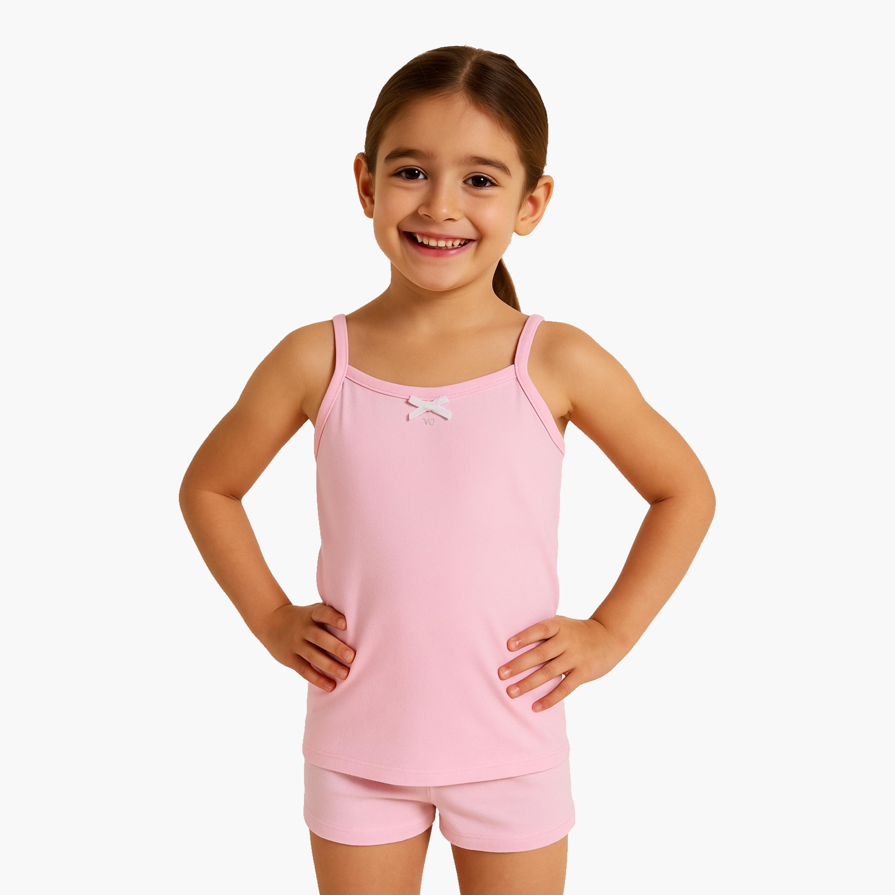 Victor and Jane 3-Piece Cotton Spaghetti Strap Camisoles-girls-clothing-innerwear-vests-image-5