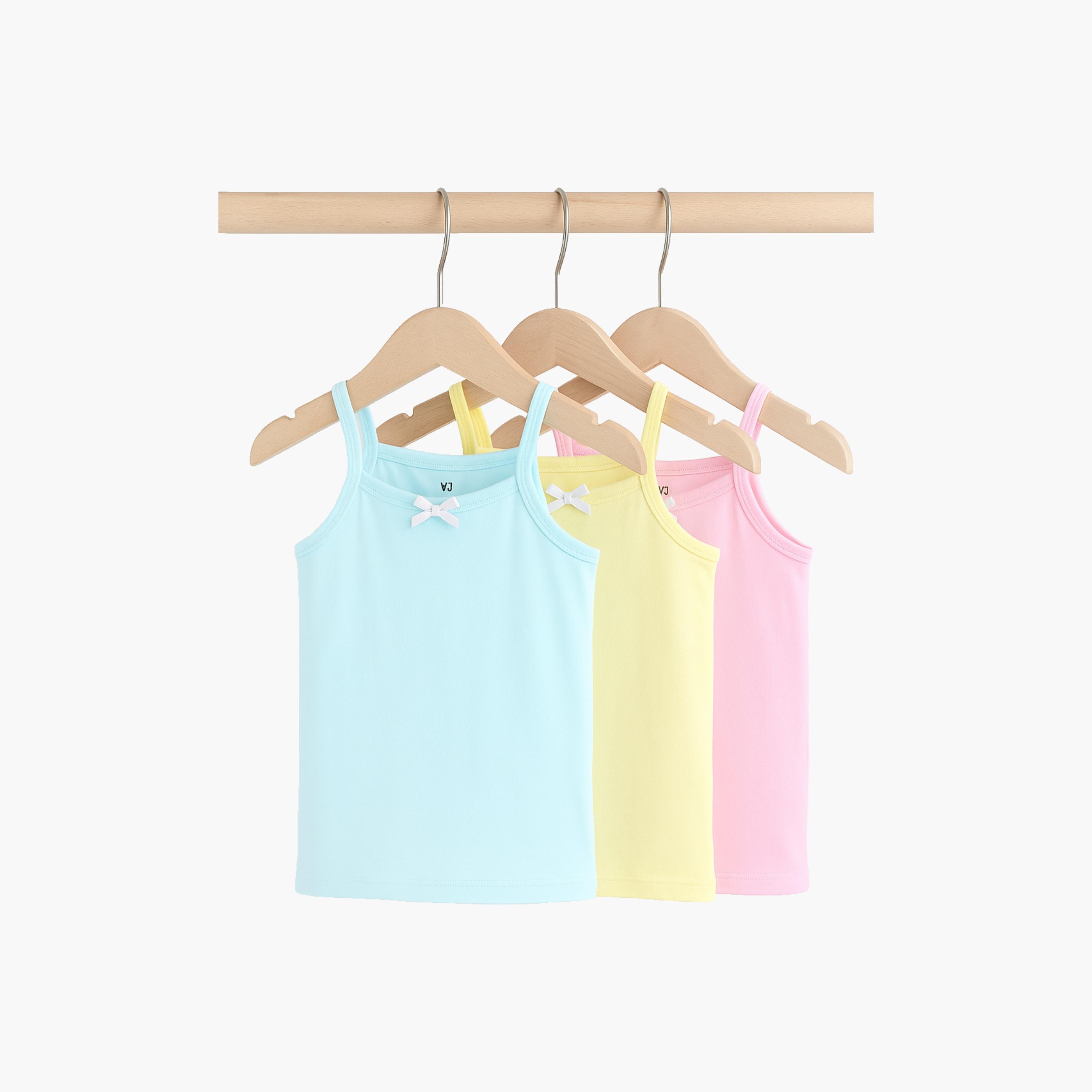 Victor and Jane 3-Piece Cotton Spaghetti Strap Camisoles-girls-clothing-innerwear-vests-image-1