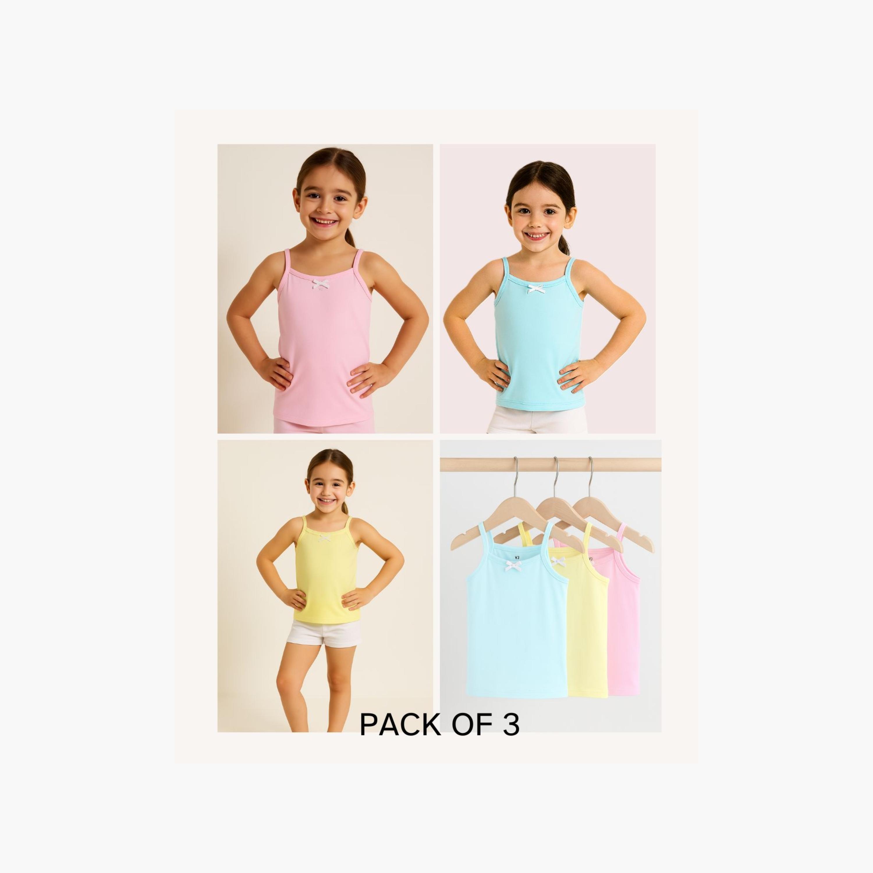 Victor and Jane 3-Piece Cotton Spaghetti Strap Camisoles-girls-clothing-innerwear-vests-image-8