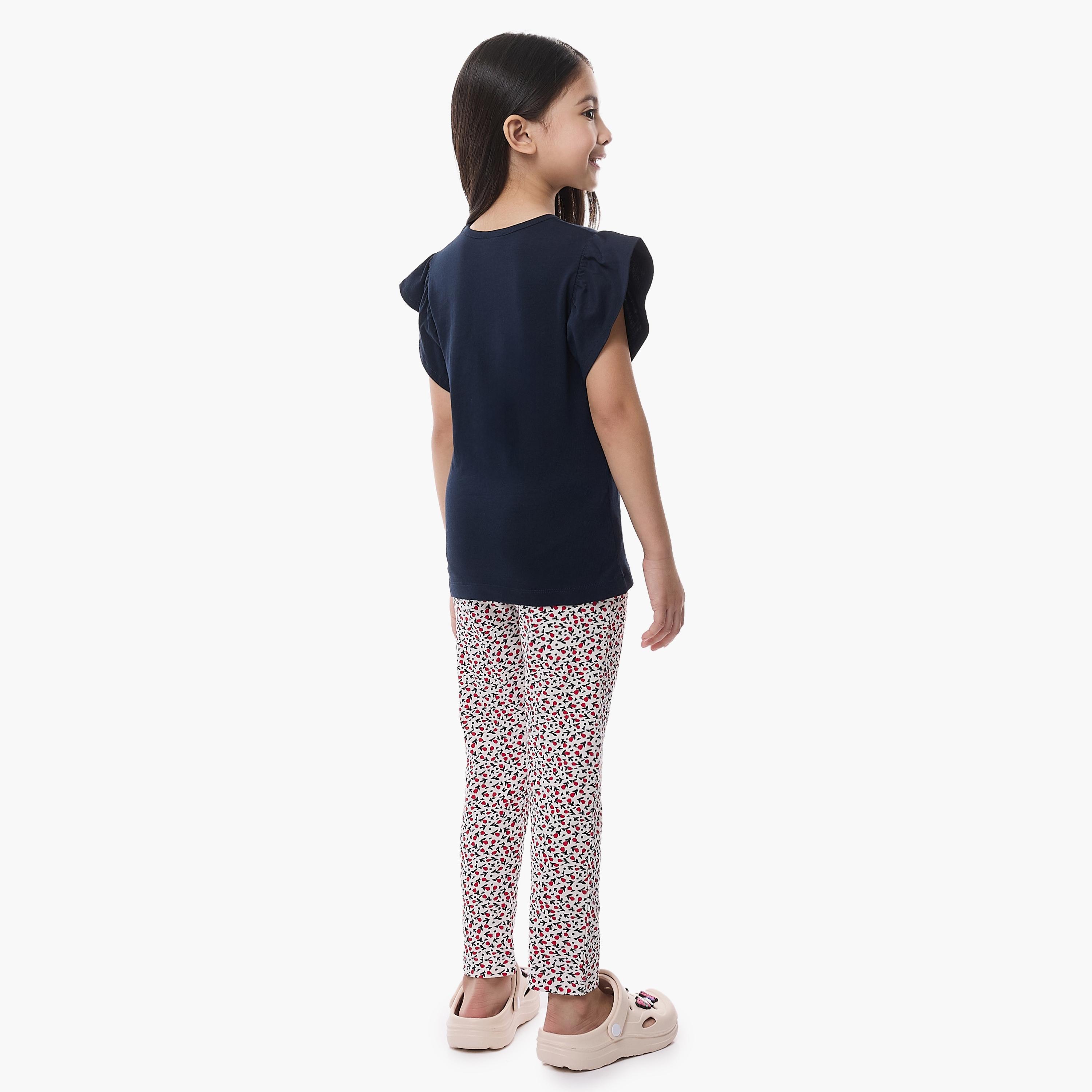 Victor and Jane 2-Piece Printed Cap Sleeves T-Shirt with Pyjama-baby-girls-clothing-nightwear-pyjamasets-image-5