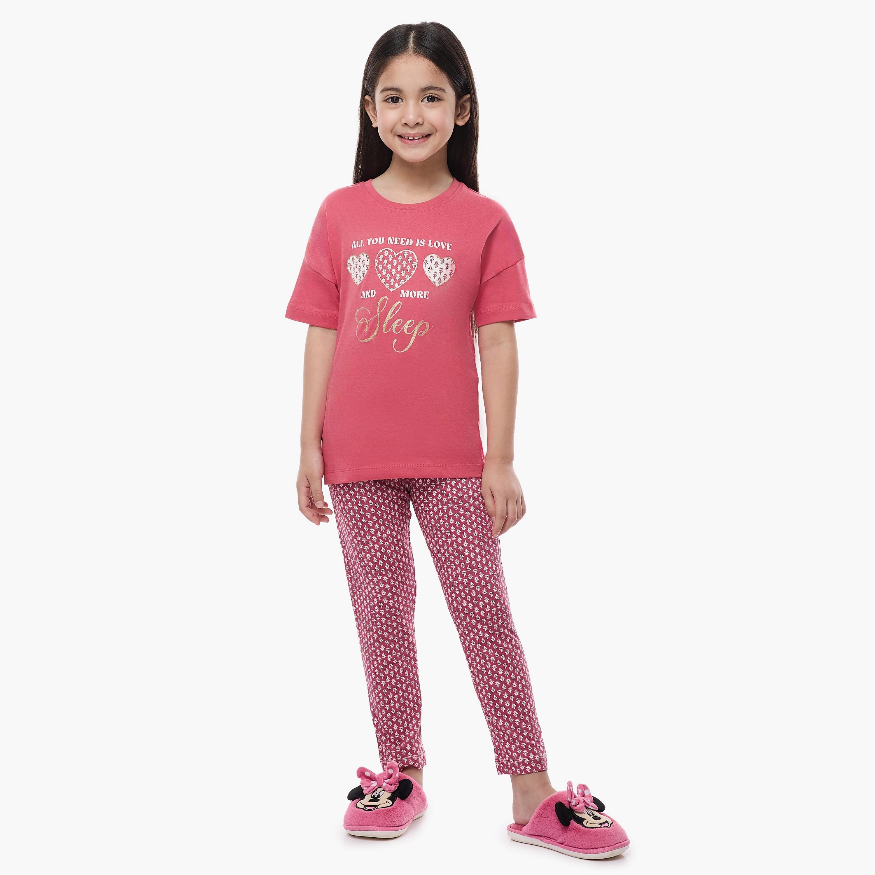 Victor and Jane 2-Piece Printed Short Sleeves T-Shirt with Pyjama-baby-girls-clothing-nightwear-pyjamasets-image-1