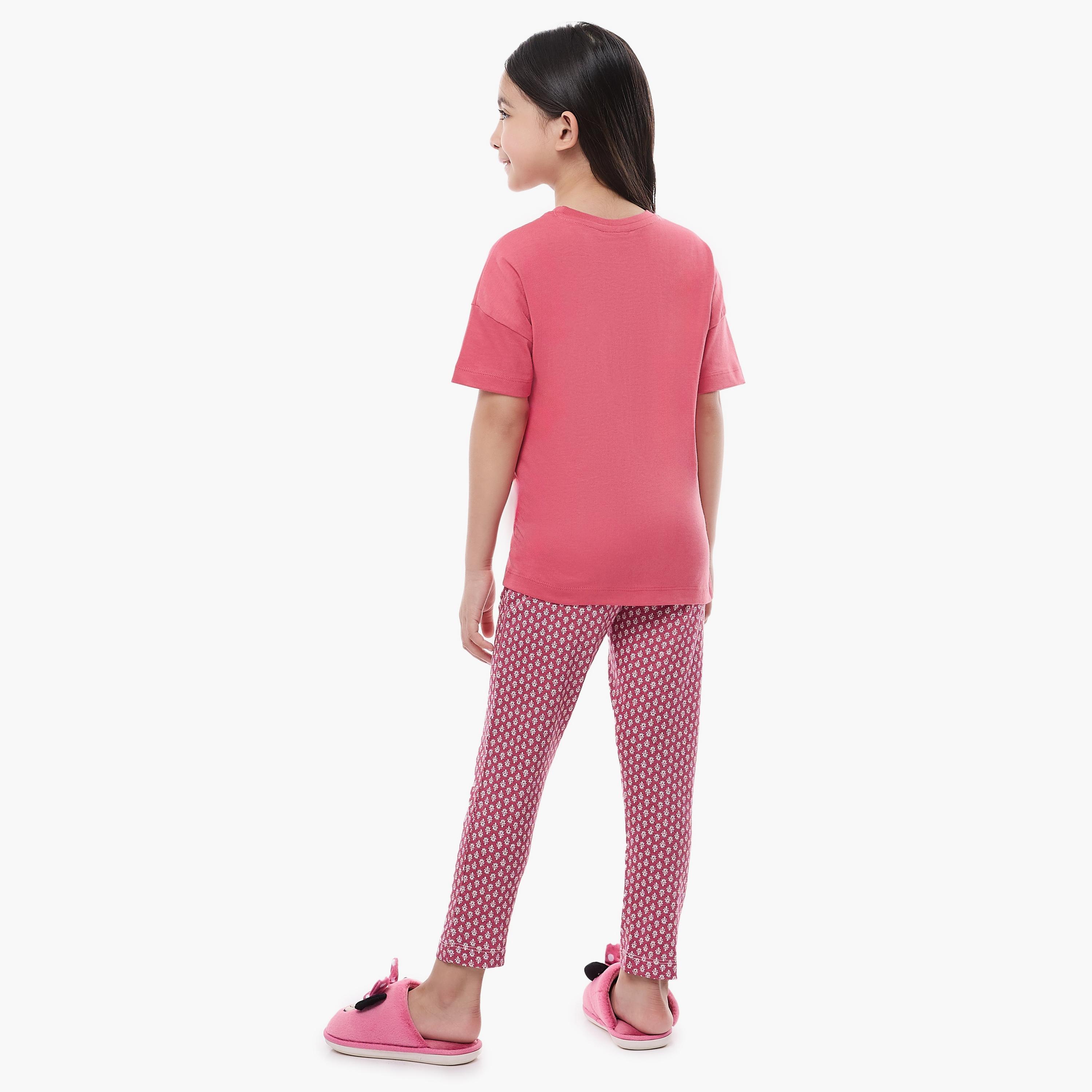 Victor and Jane 2-Piece Printed Short Sleeves T-Shirt with Pyjama-baby-girls-clothing-nightwear-pyjamasets-image-2