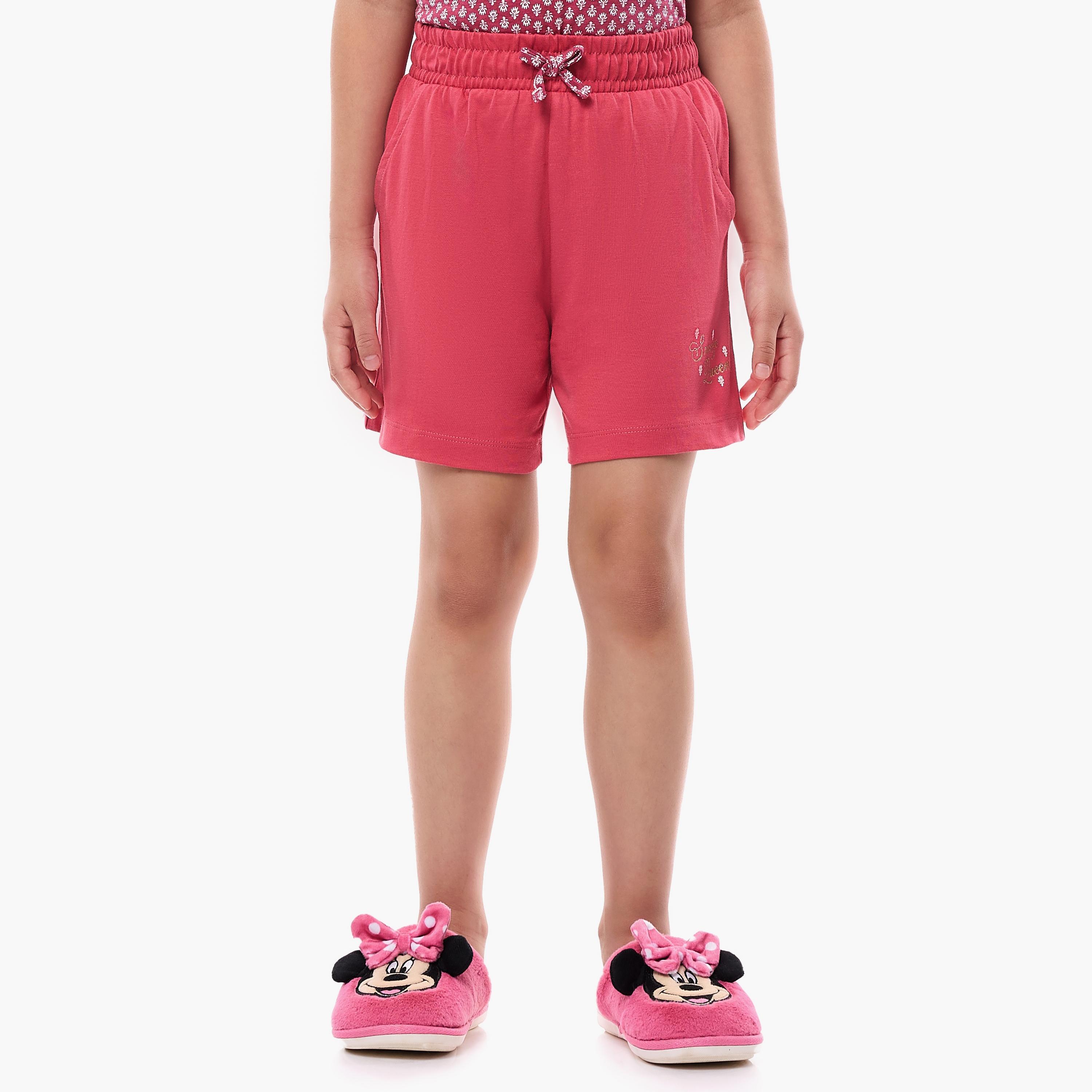 تي شيرت مطبوع بأكمام قصيرة مع شورت من قطعتين من فيكتور اند جين-girls-clothing-nightwear-image-2