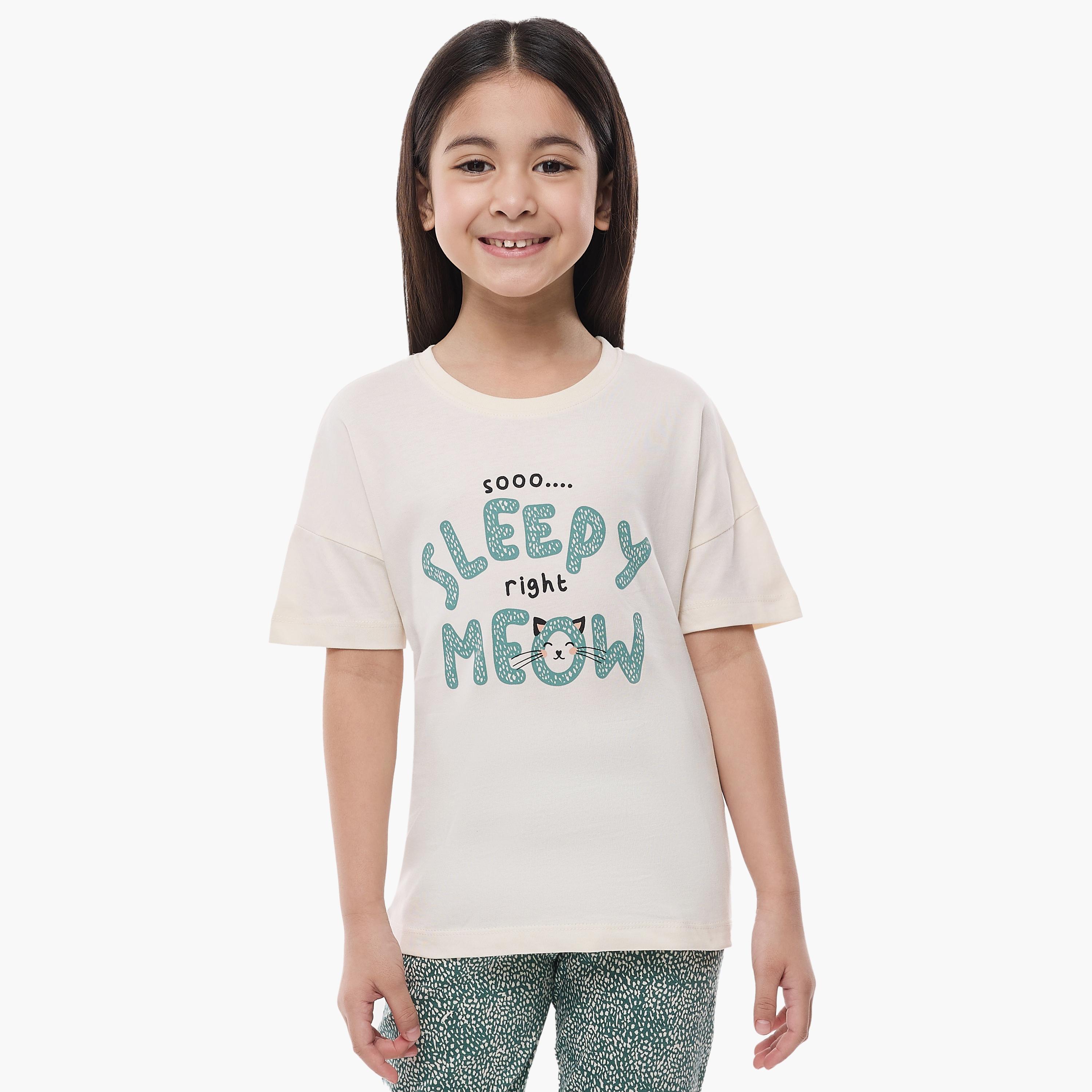 Victor and Jane 2-Piece Printed Short Sleeves T-Shirt with Pyjama-baby-girls-clothing-nightwear-pyjamasets-image-3