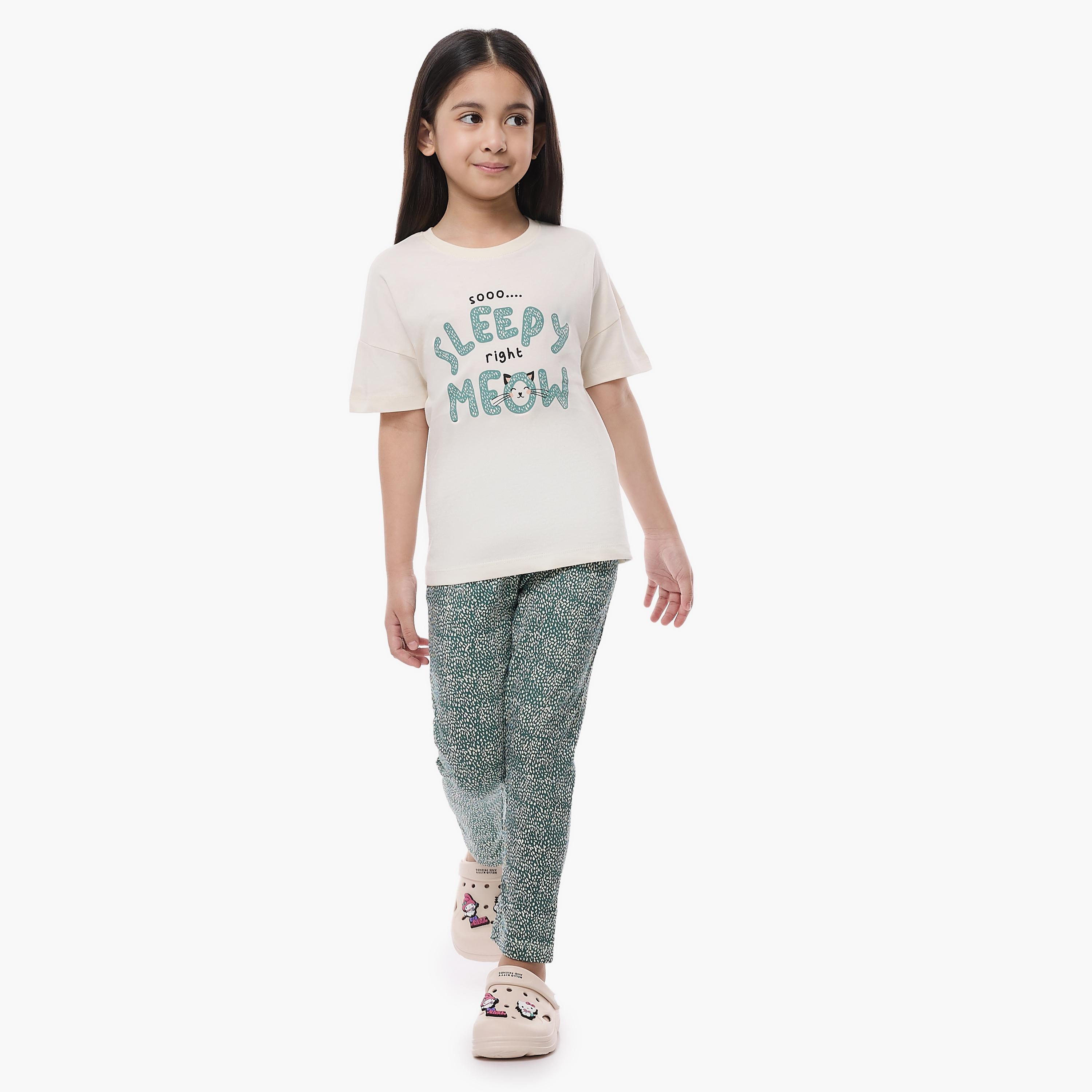 Victor and Jane 2-Piece Printed Short Sleeves T-Shirt with Pyjama-baby-girls-clothing-nightwear-pyjamasets-image-5
