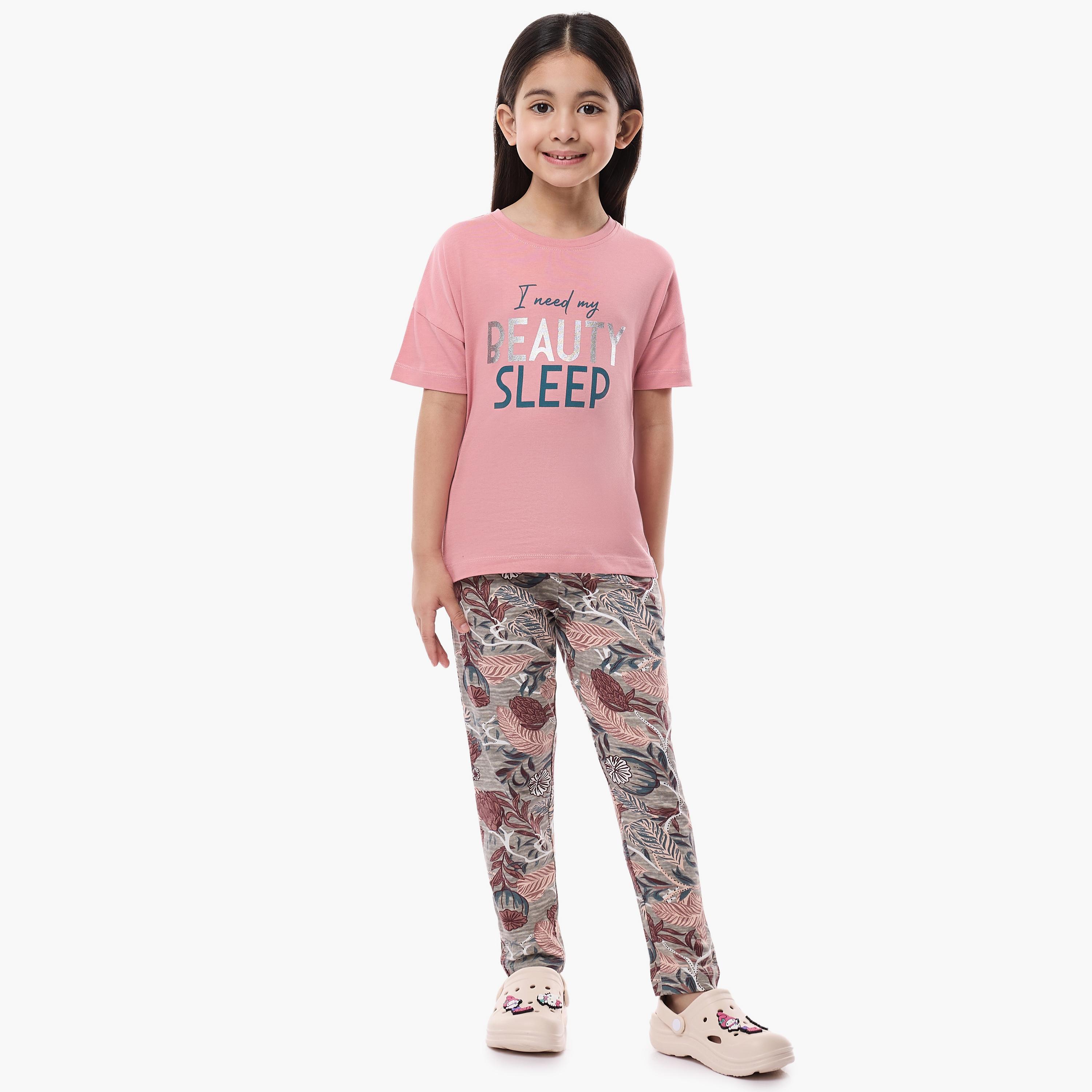 Victor and Jane 2-Piece Printed Short Sleeves T-Shirt with Pyjama-baby-girls-clothing-nightwear-pyjamasets-image-5