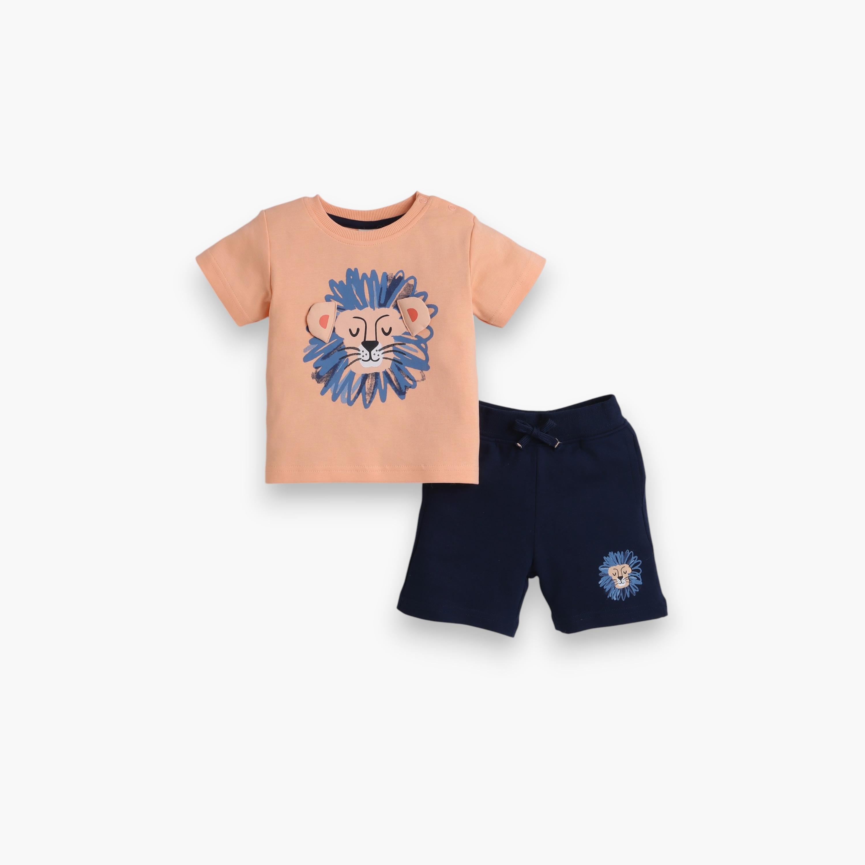 Victor and Jane 2-Piece Printed Short Sleeves T-Shirt with Shorts-baby-boys-clothing-setsandcoords-image-1
