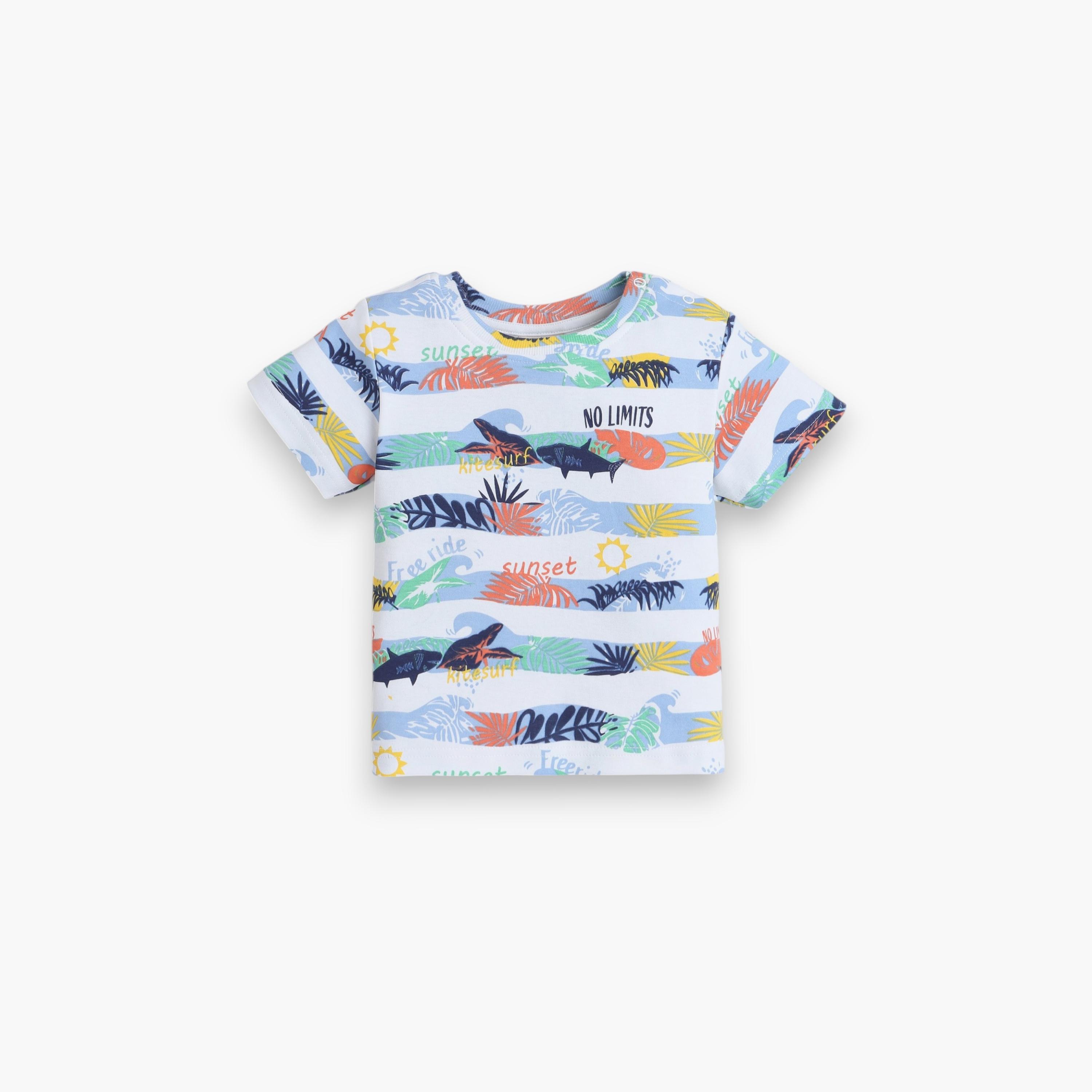 Victor and Jane 2-Piece Striped Short Sleeves T-Shirt with Shorts-baby-boys-clothing-setsandcoords-image-2