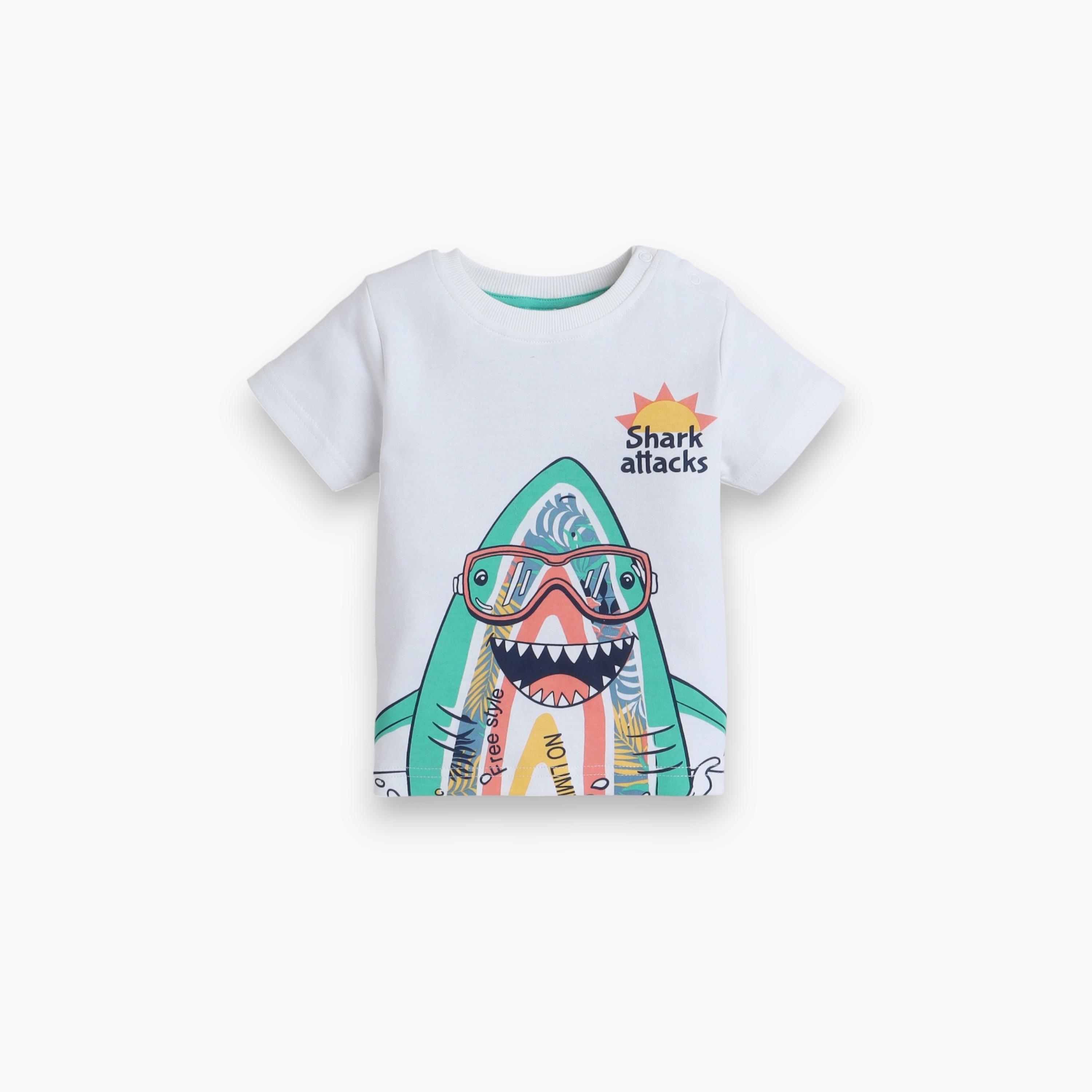 تي شيرت مطبوع بأكمام قصيرة مع شورت من قطعتين من فيكتور اند جين-baby-boys-clothing-setsandcoords-image-2