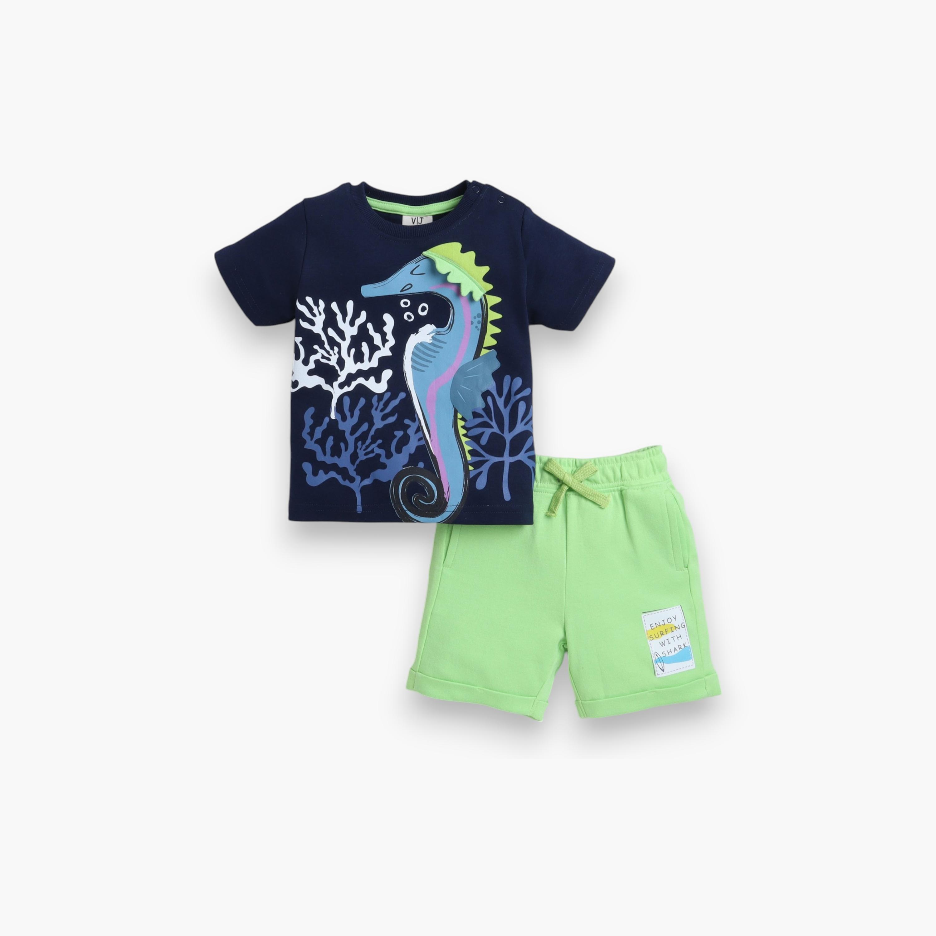 Victor and Jane 2-Piece Printed Short Sleeves T-Shirt with Shorts-baby-boys-clothing-setsandcoords-image-1