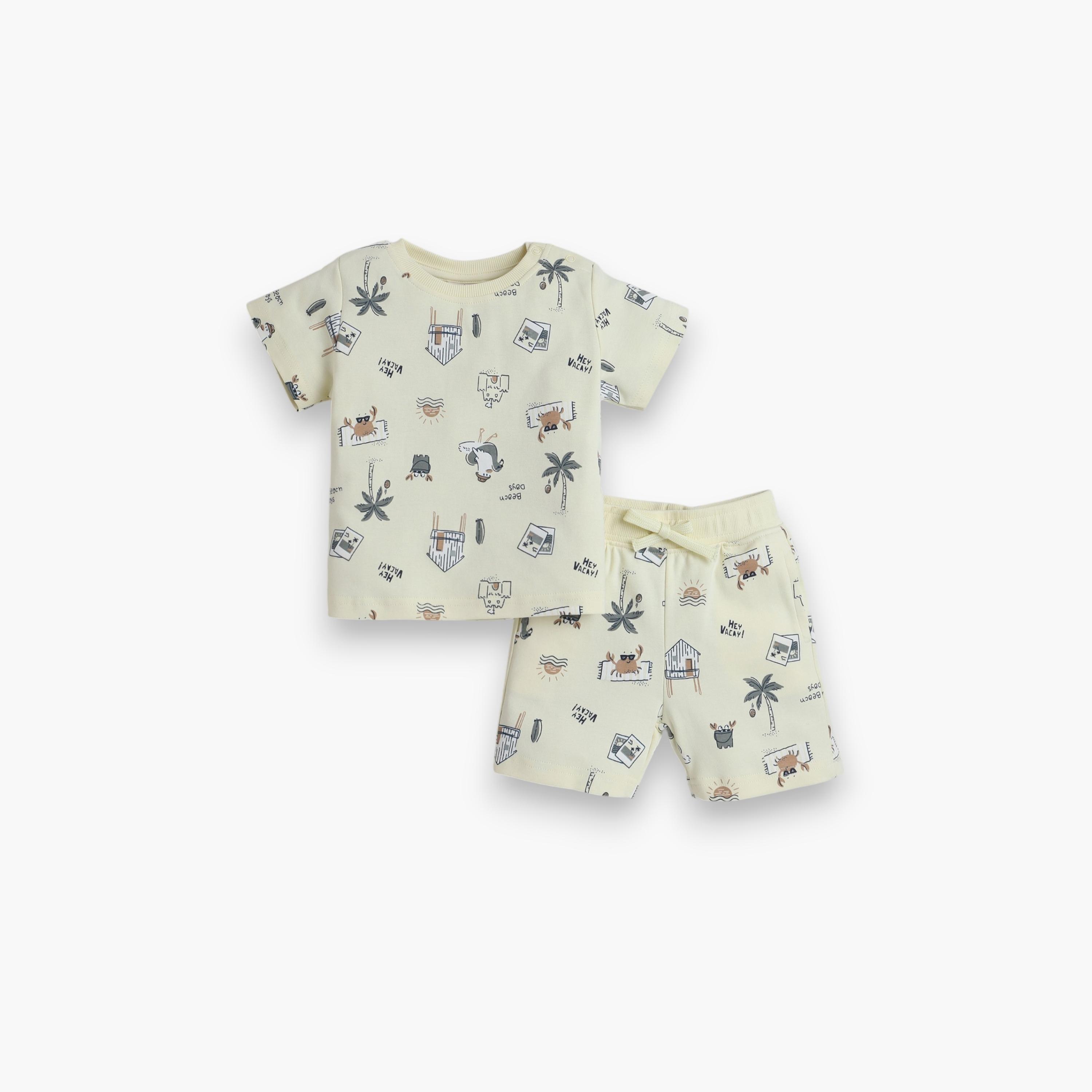 Victor and Jane 2-Piece Printed Short Sleeves T-Shirt with Shorts-baby-boys-clothing-setsandcoords-image-1