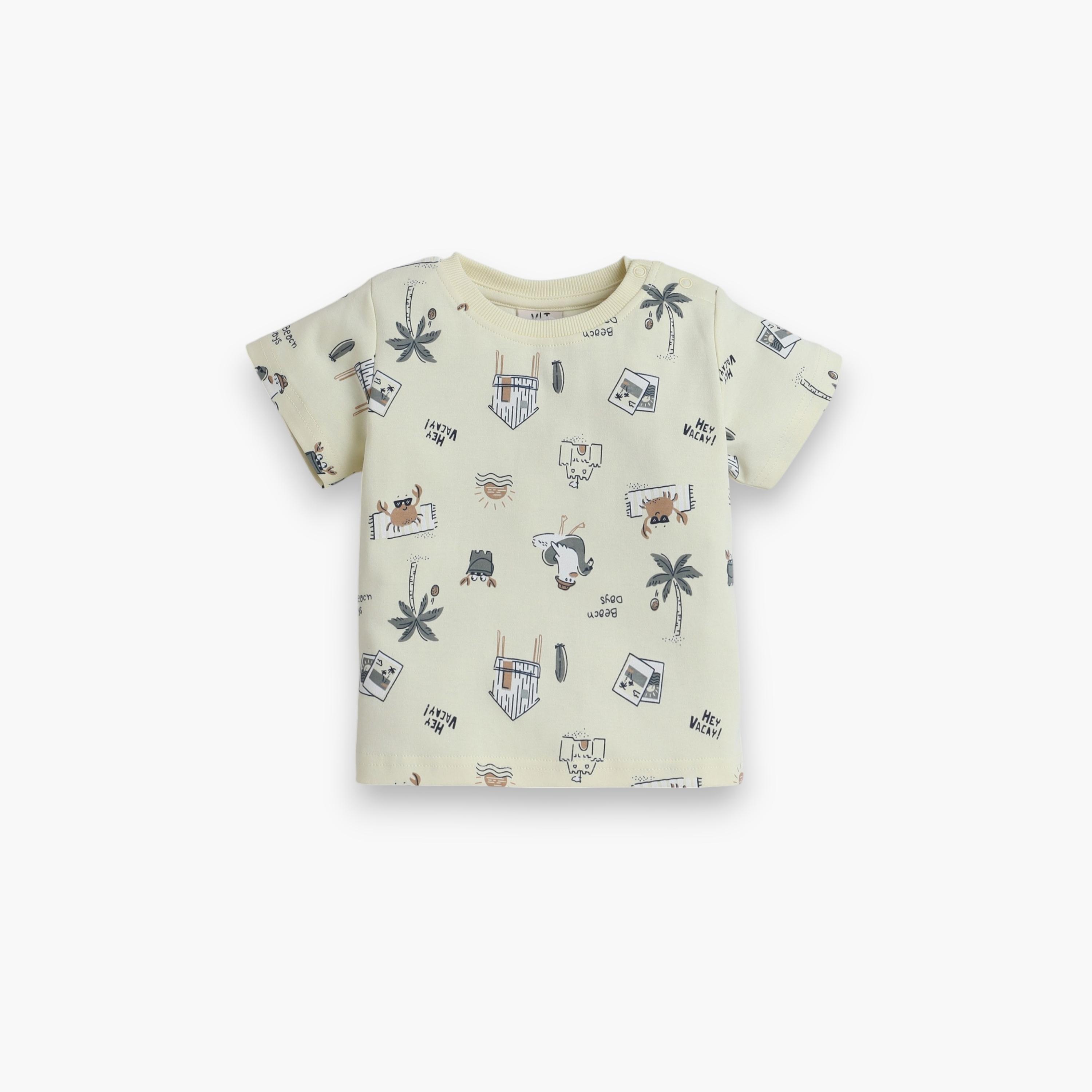 Victor and Jane 2-Piece Printed Short Sleeves T-Shirt with Shorts-baby-boys-clothing-setsandcoords-image-2