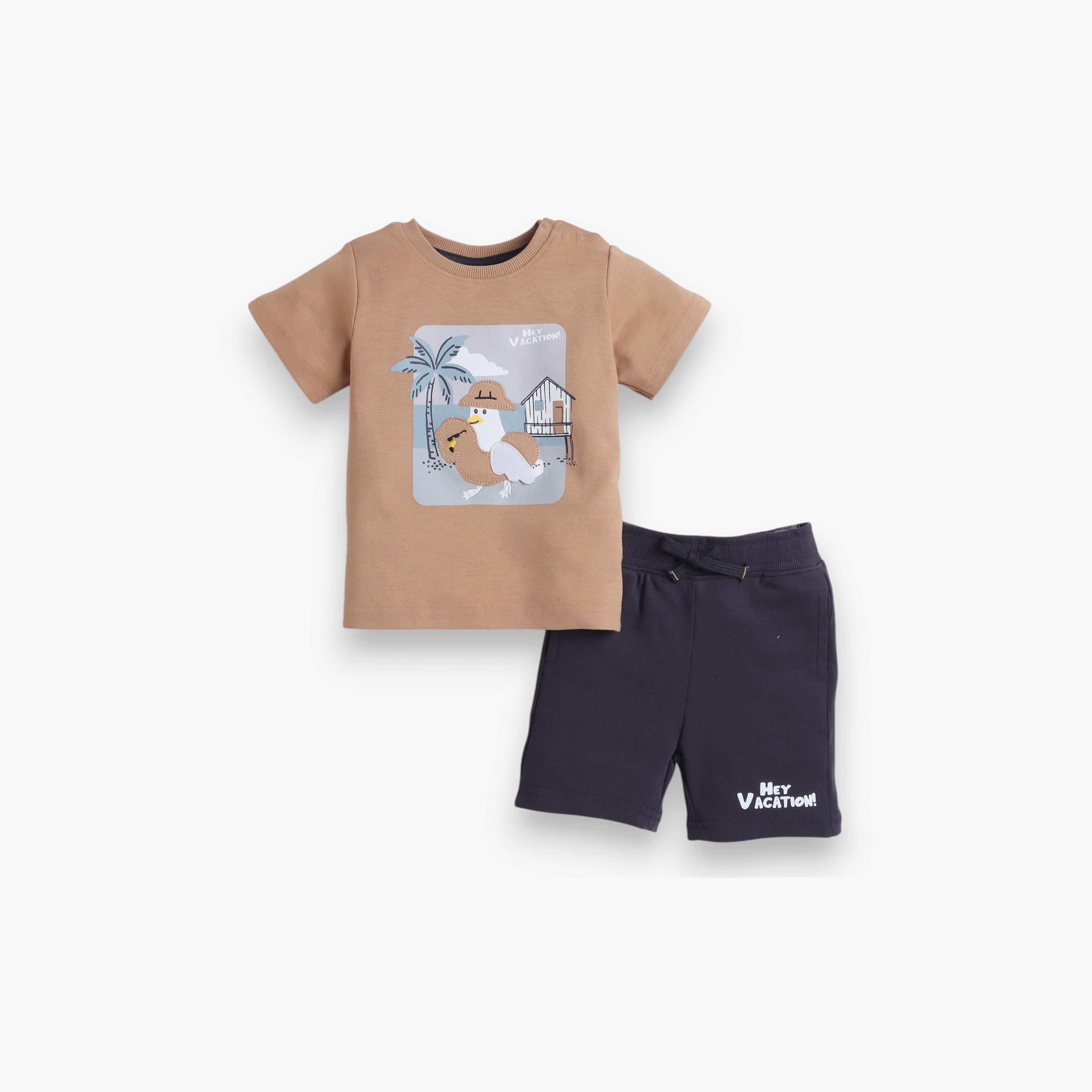 Victor and Jane 2-Piece Printed Short Sleeves T-Shirt with Shorts-baby-boys-clothing-setsandcoords-image-1