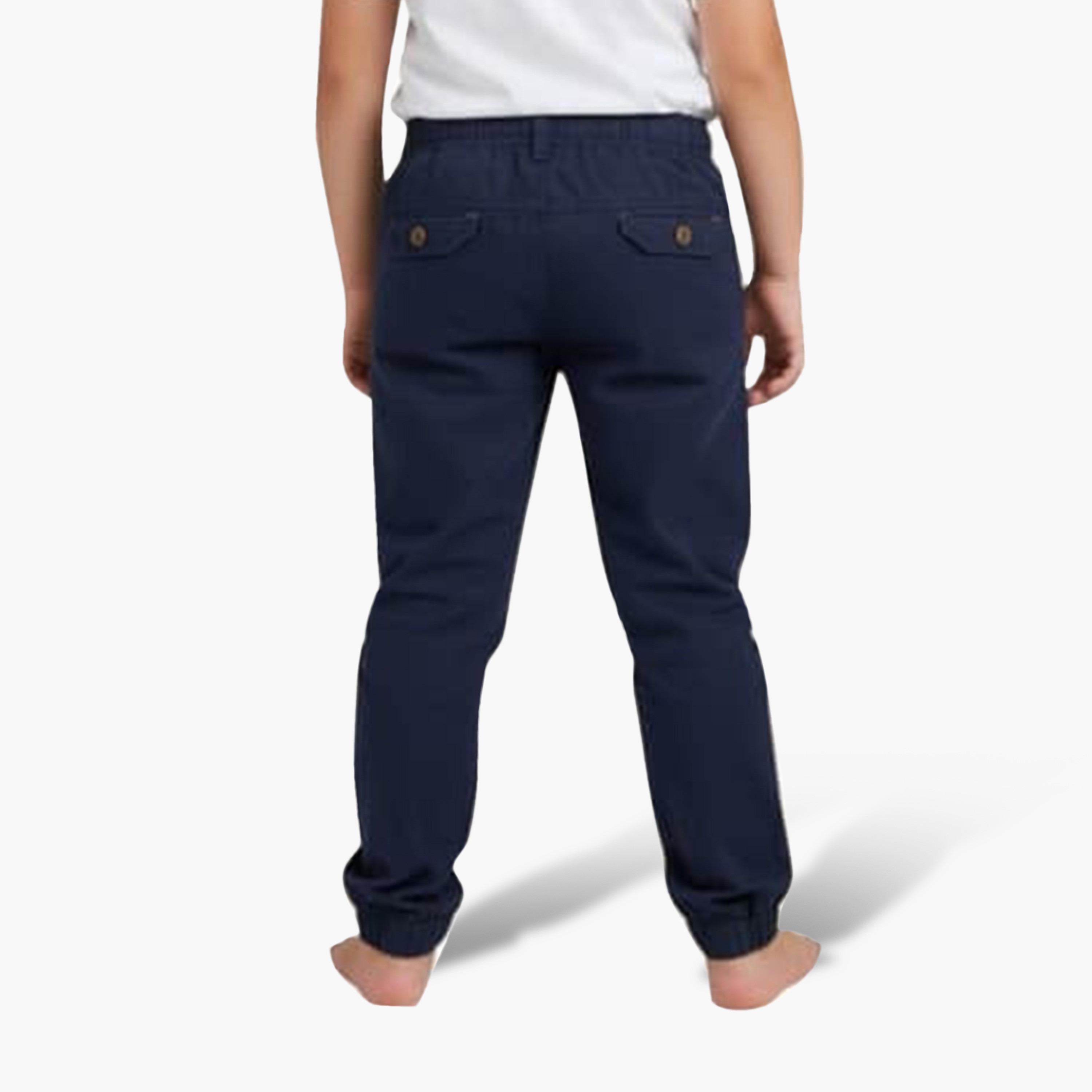بنطال رياضي (جوغر) سادة بقصة عادية وخصر مطاطي برباط من فيكتور أند جين-boys-clothing-bottoms-joggersandtrackpants-image-3
