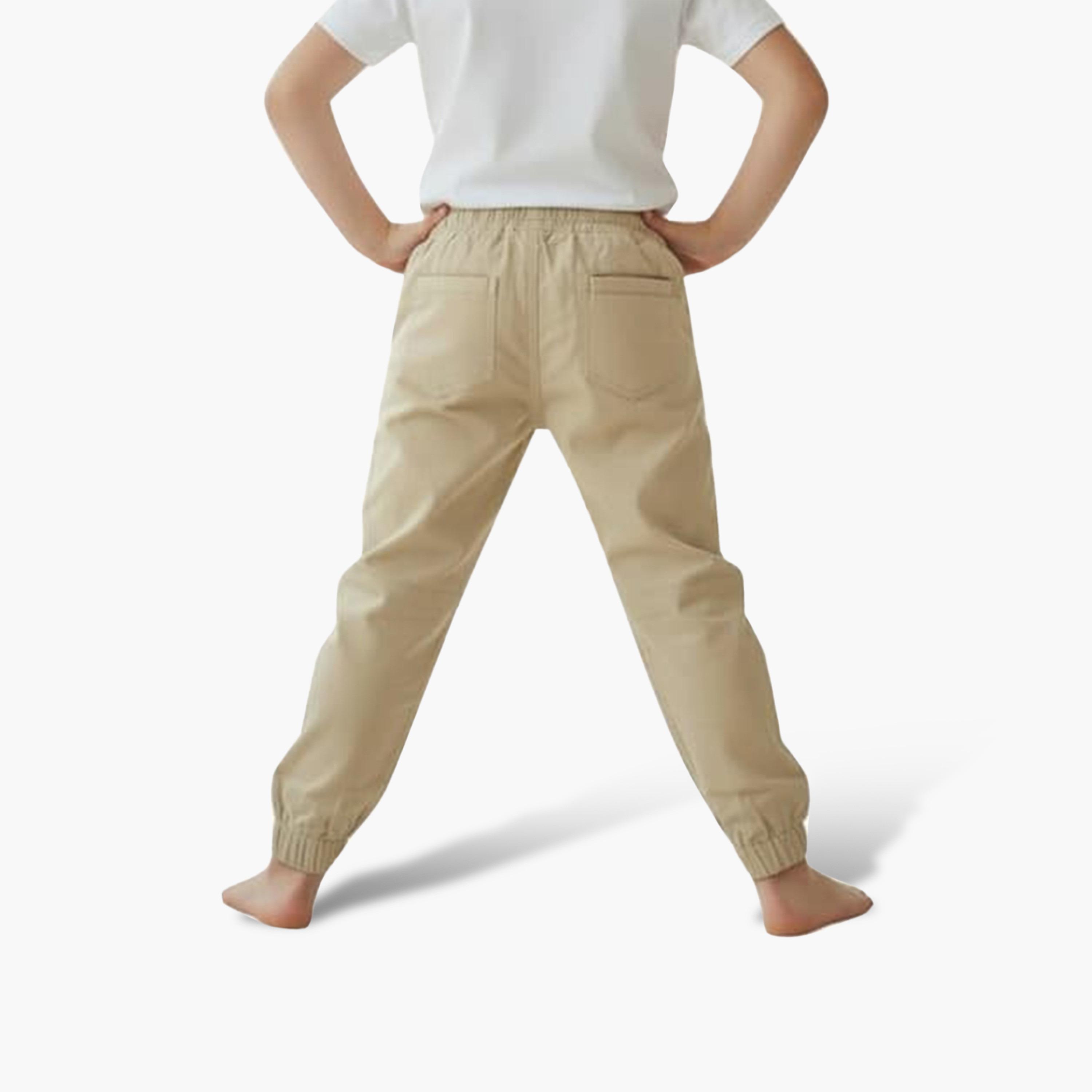 بنطال رياضي (جوغر) سادة بقصة عادية وخصر مطاطي برباط من فيكتور أند جين-boys-clothing-bottoms-joggersandtrackpants-image-4