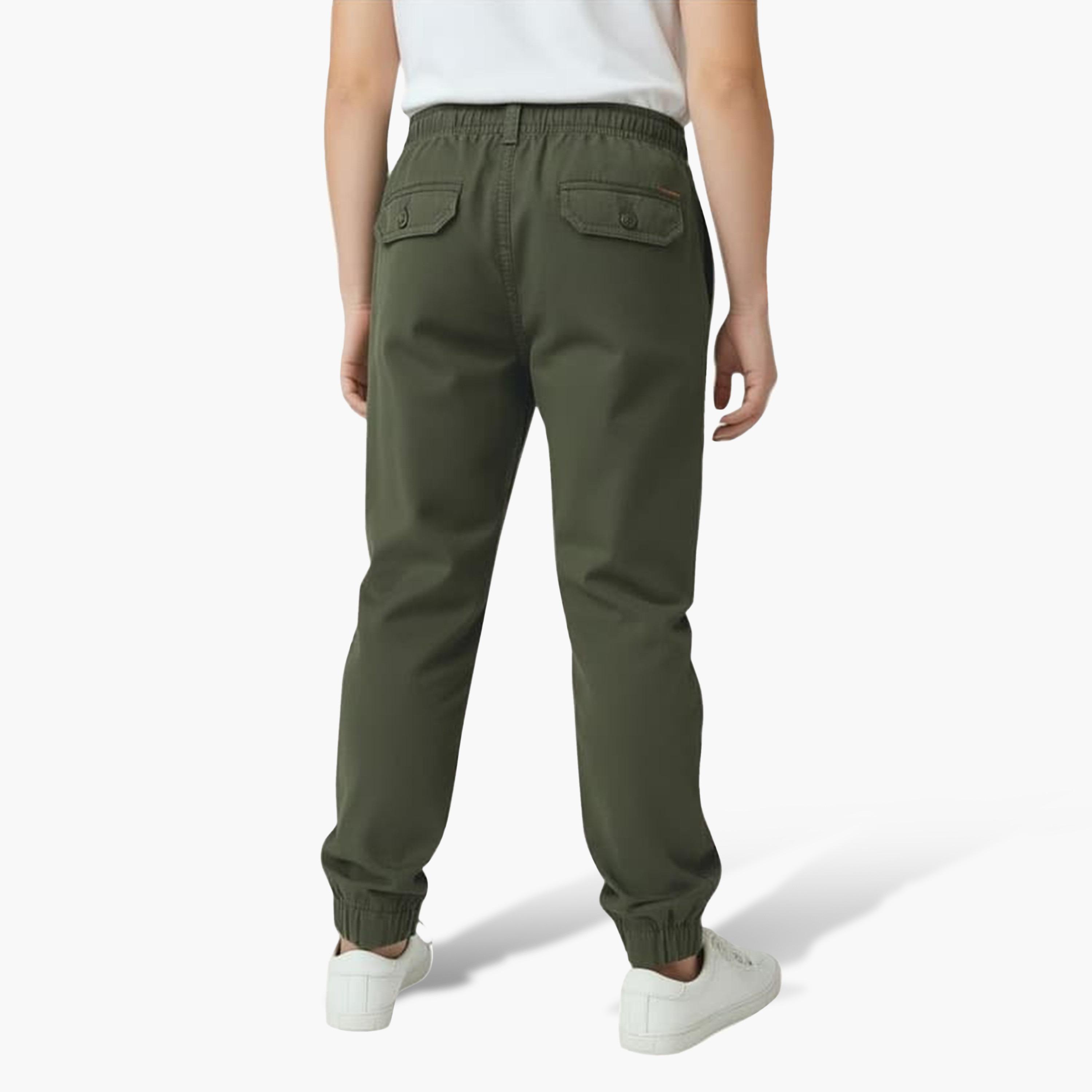 بنطال رياضي (جوغر) سادة بقصة عادية وخصر مطاطي برباط من فيكتور أند جين-boys-clothing-bottoms-joggersandtrackpants-image-3