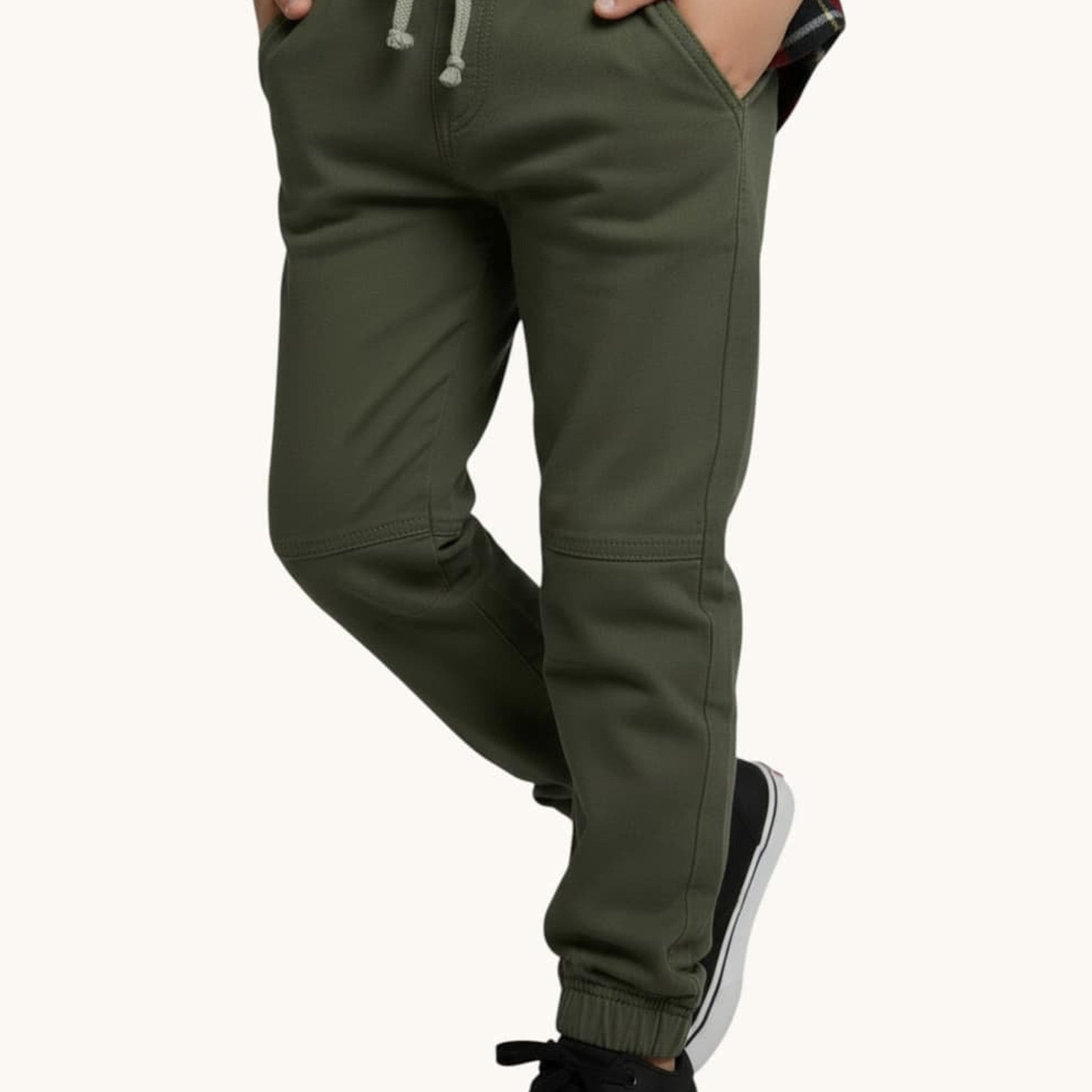 بنطال رياضي (جوغر) سادة بقصة عادية وخصر مطاطي برباط من فيكتور أند جين-boys-clothing-bottoms-joggersandtrackpants-image-4