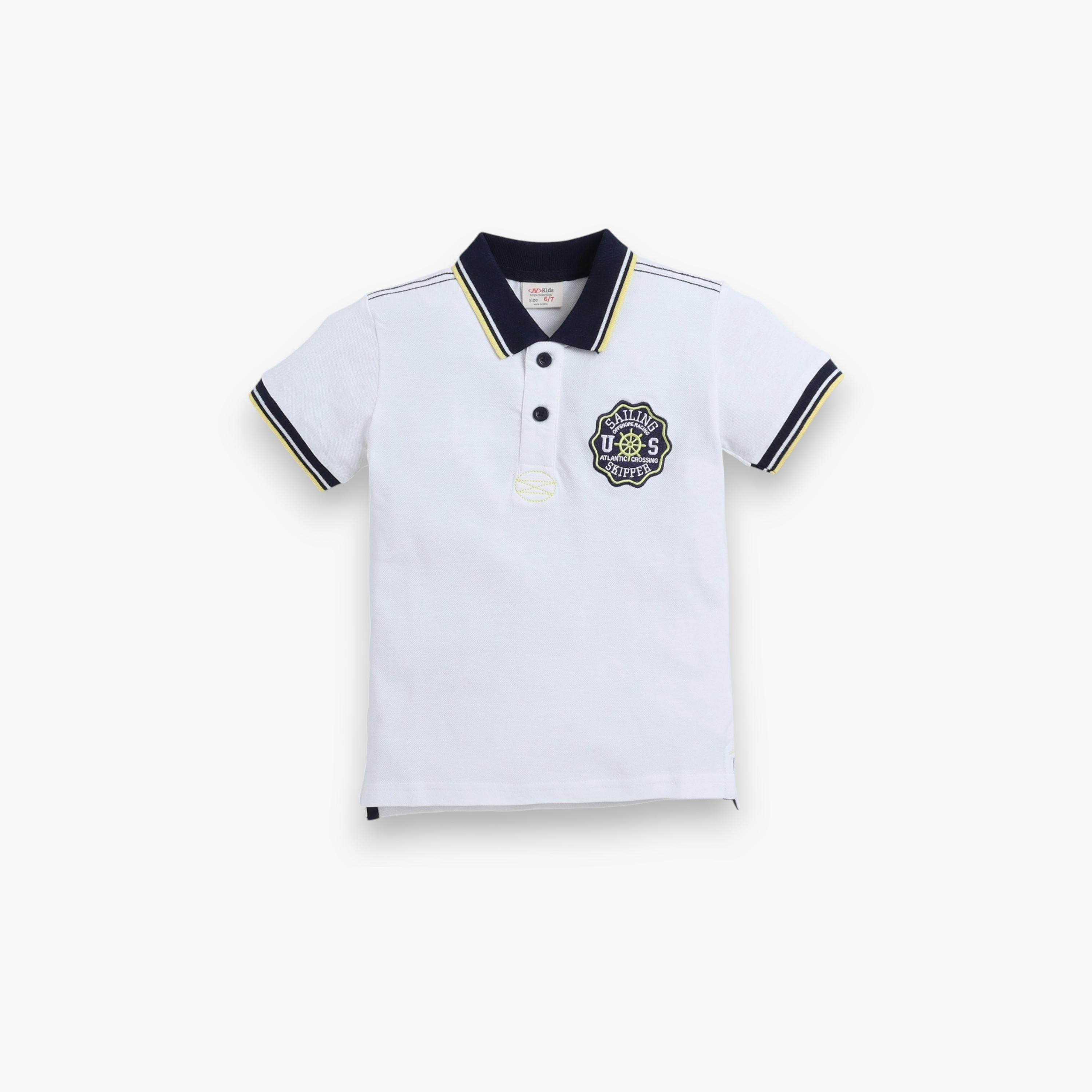 تي شيرت بولو سادة بأكمام قصيرة من فيكتور اند جين-boys-clothing-tshirtsandpolos-image-2