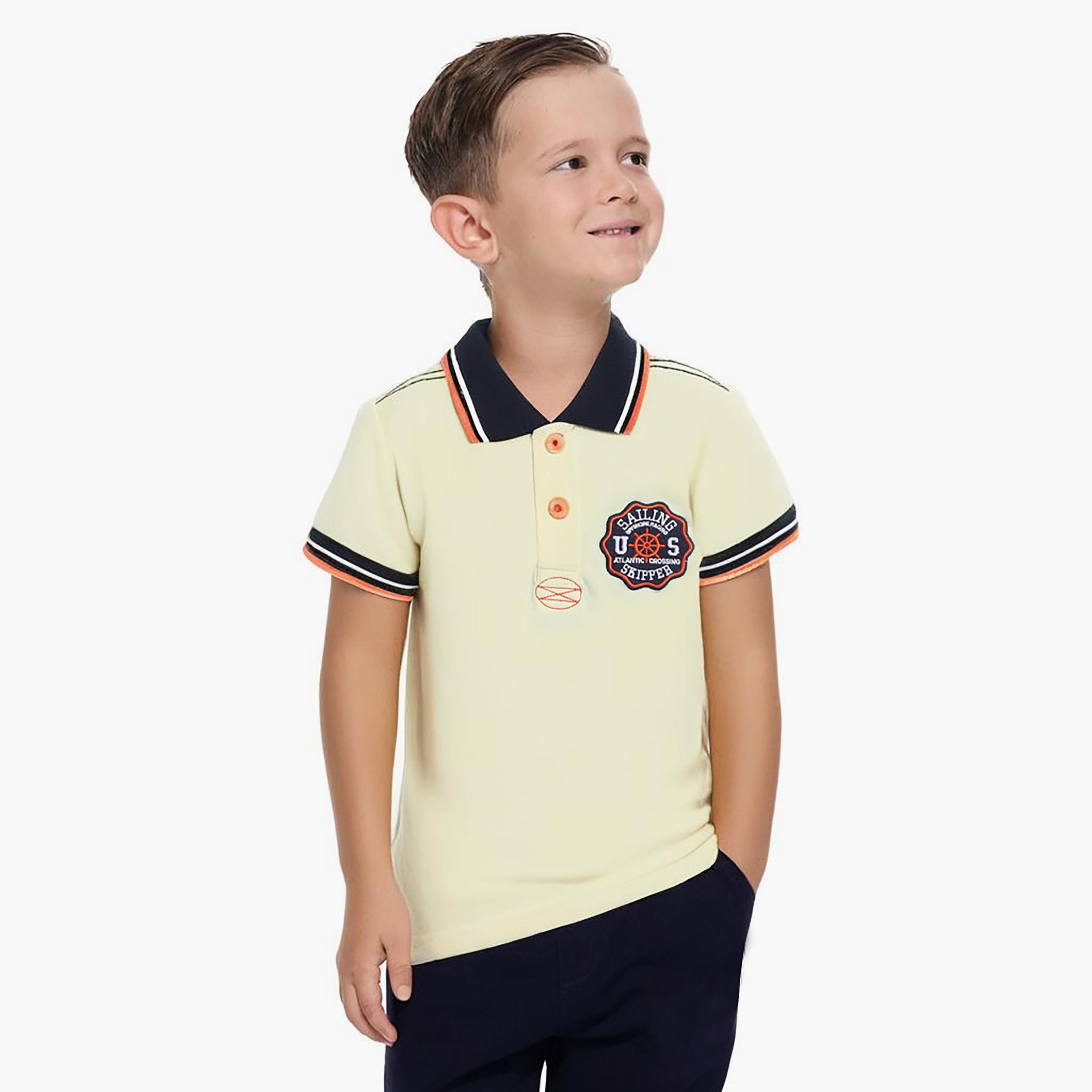 تي شيرت بولو سادة بأكمام قصيرة من فيكتور اند جين-boys-clothing-tshirtsandpolos-image-1
