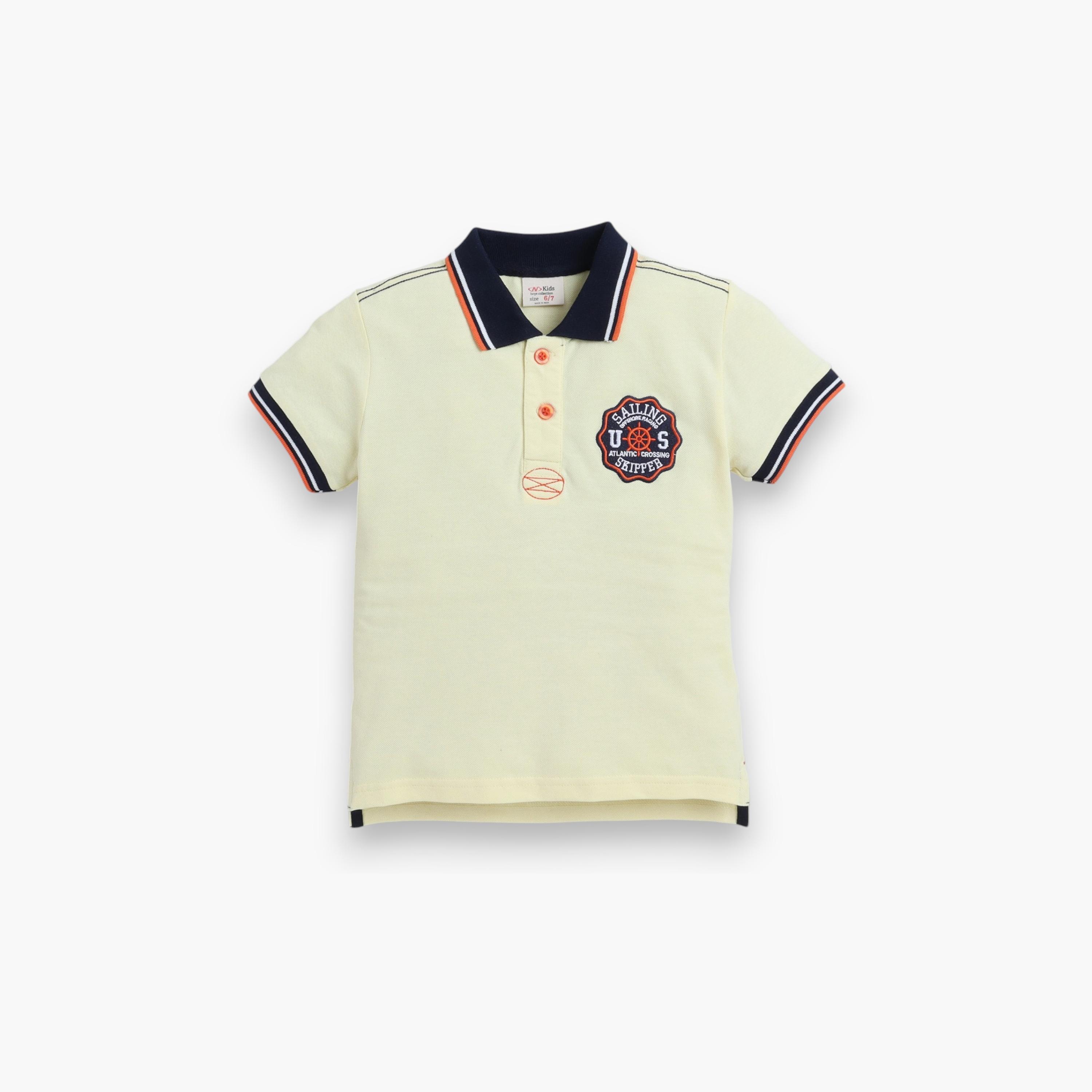 تي شيرت بولو سادة بأكمام قصيرة من فيكتور اند جين-boys-clothing-tshirtsandpolos-image-2