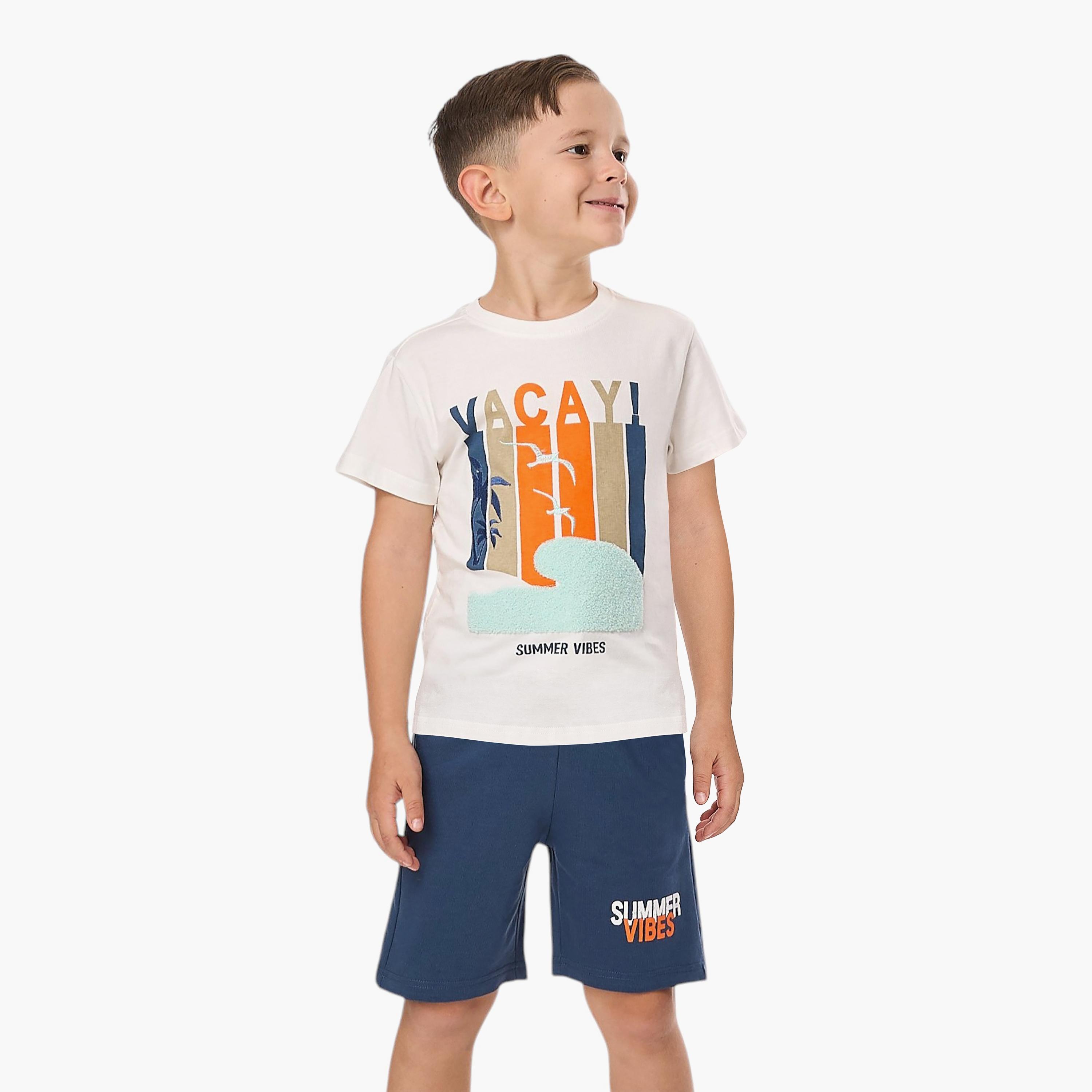 Victor and Jane 2-Piece Printed Short Sleeves T-Shirt with Shorts-baby-boys-clothing-setsandcoords-image-2