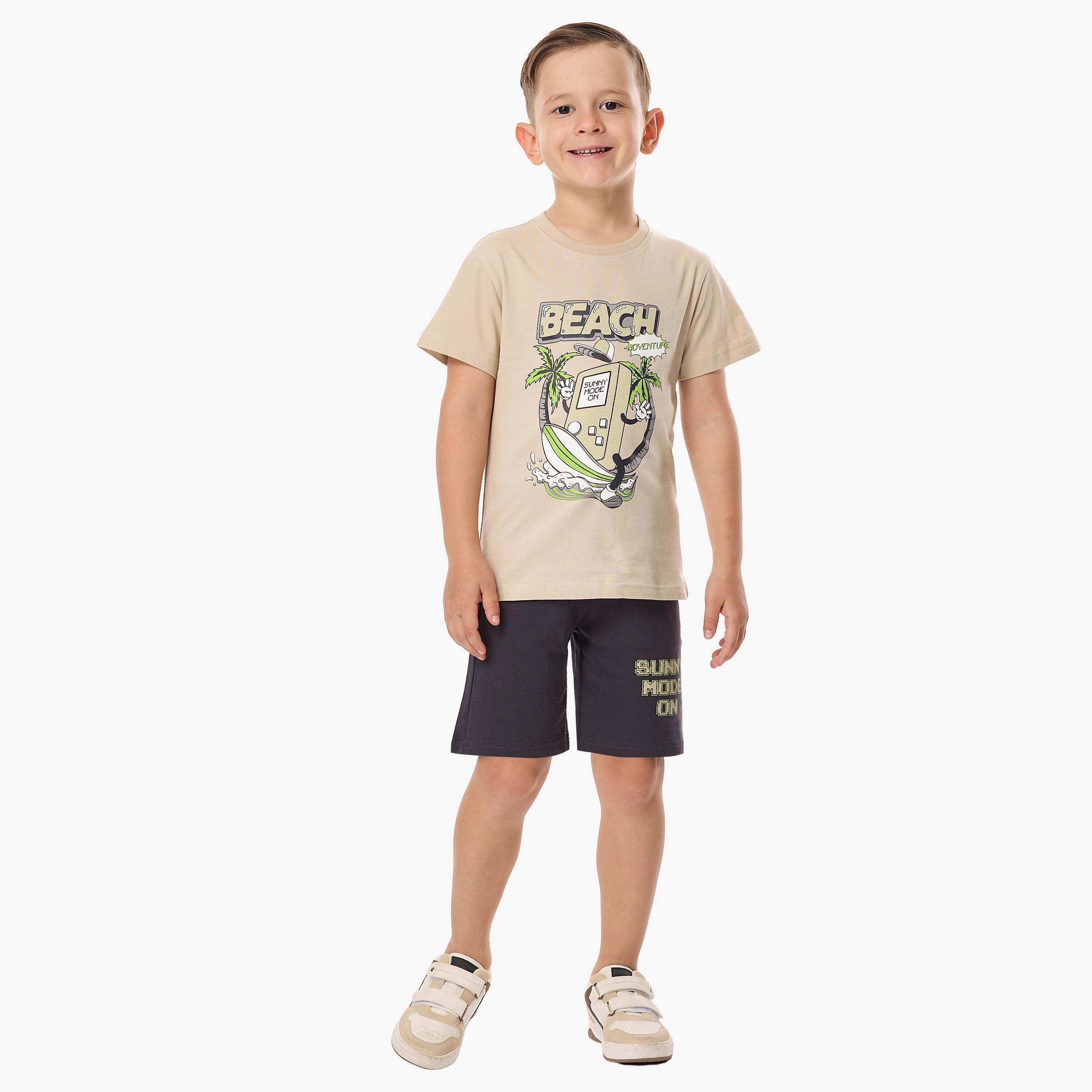 Victor and Jane 2-Piece Printed Short Sleeves T-Shirt with Shorts-baby-boys-clothing-setsandcoords-image-1