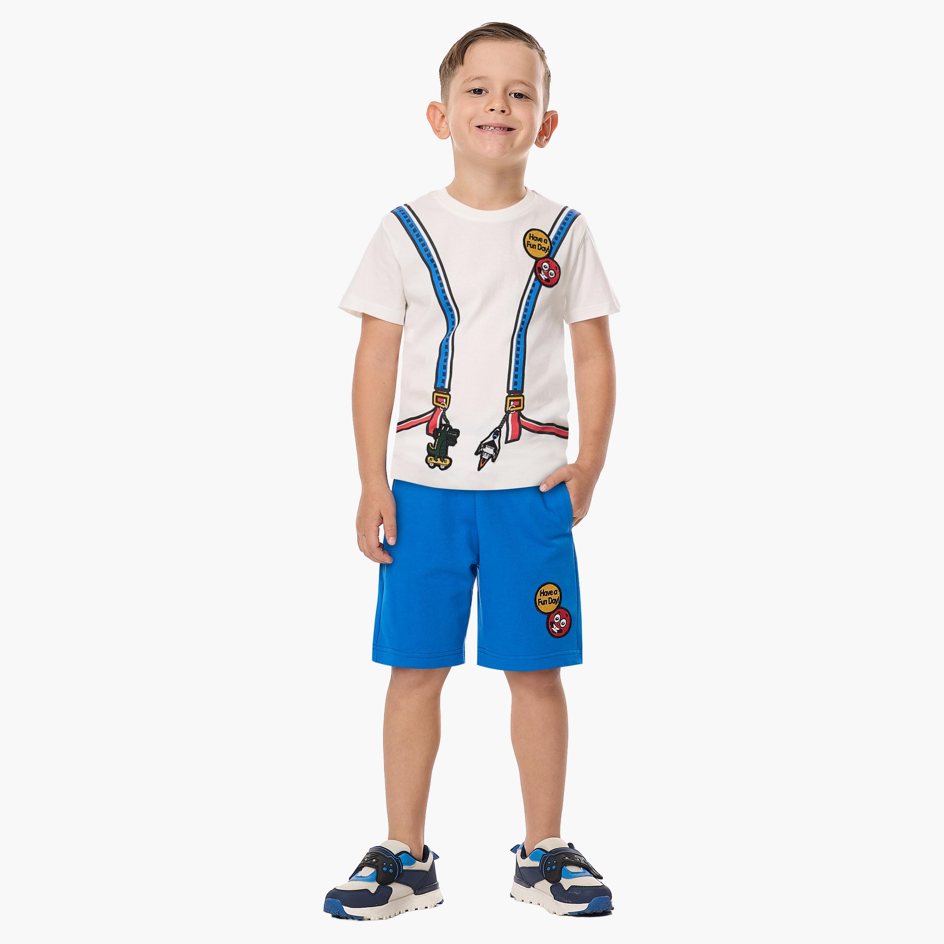 تي شيرت مطبوع بأكمام قصيرة مع شورت من قطعتين من فيكتور اند جين-boys-clothing-setsandcoords-image-1