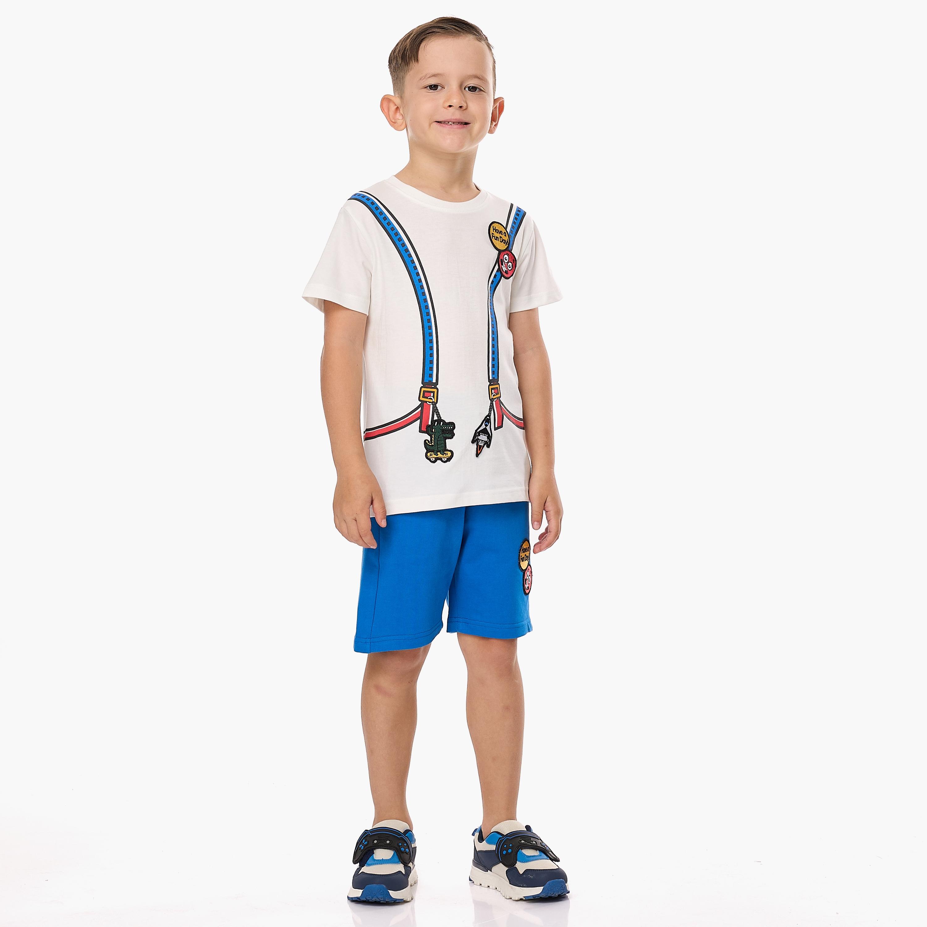 تي شيرت مطبوع بأكمام قصيرة مع شورت من قطعتين من فيكتور اند جين-boys-clothing-setsandcoords-image-2