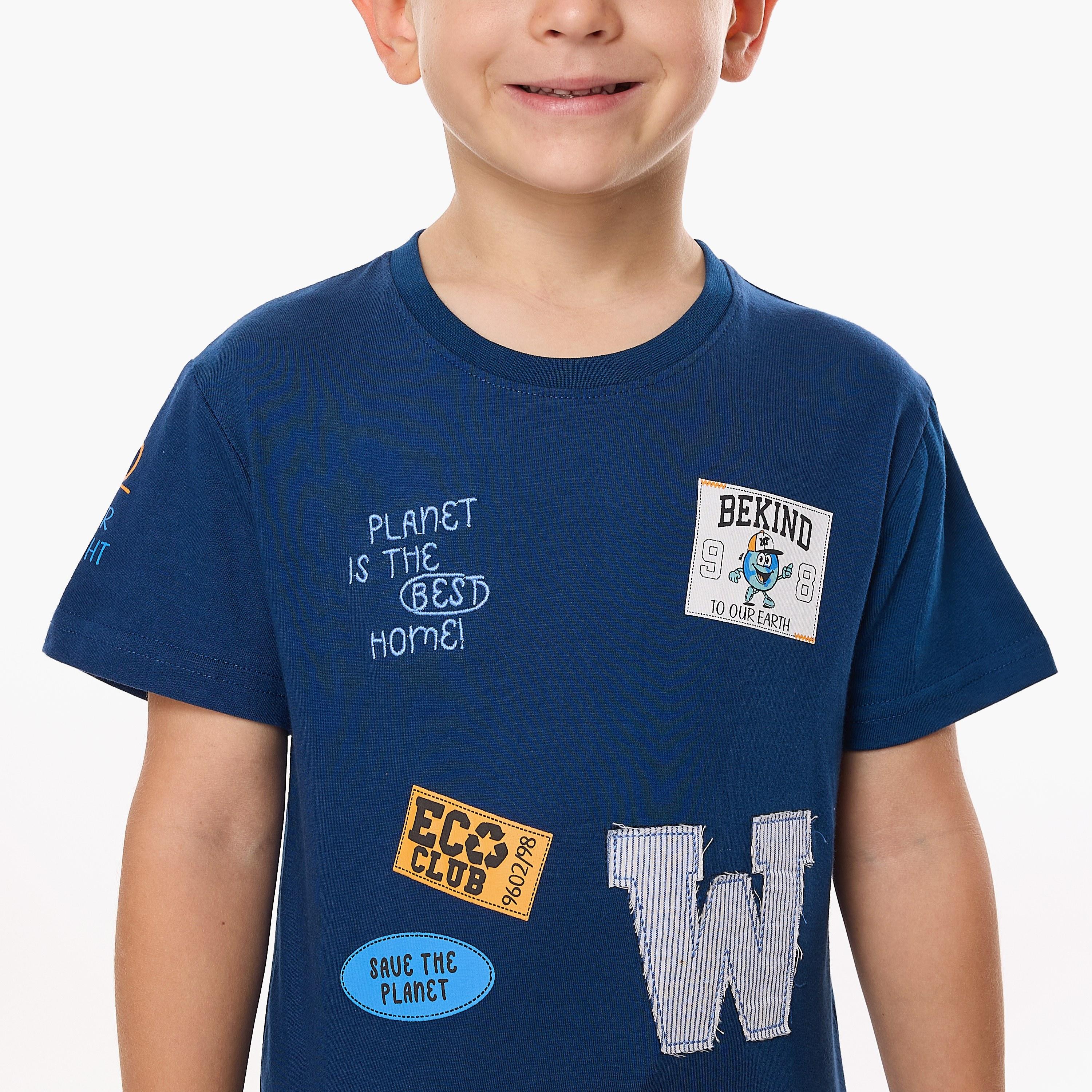 Victor and Jane 2-Piece Printed Short Sleeves T-Shirt with Shorts-boys-clothing-setsandcoords-image-5