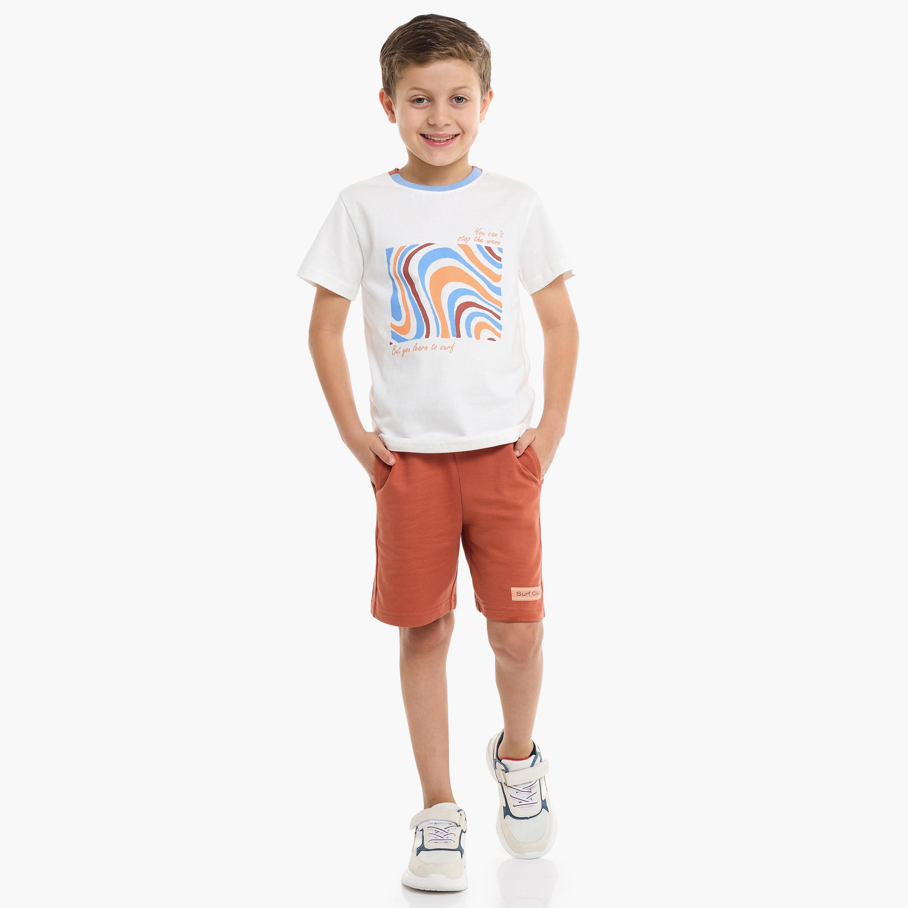 Victor and Jane 2-Piece Printed Short Sleeves T-Shirt with Shorts-baby-boys-clothing-setsandcoords-image-1