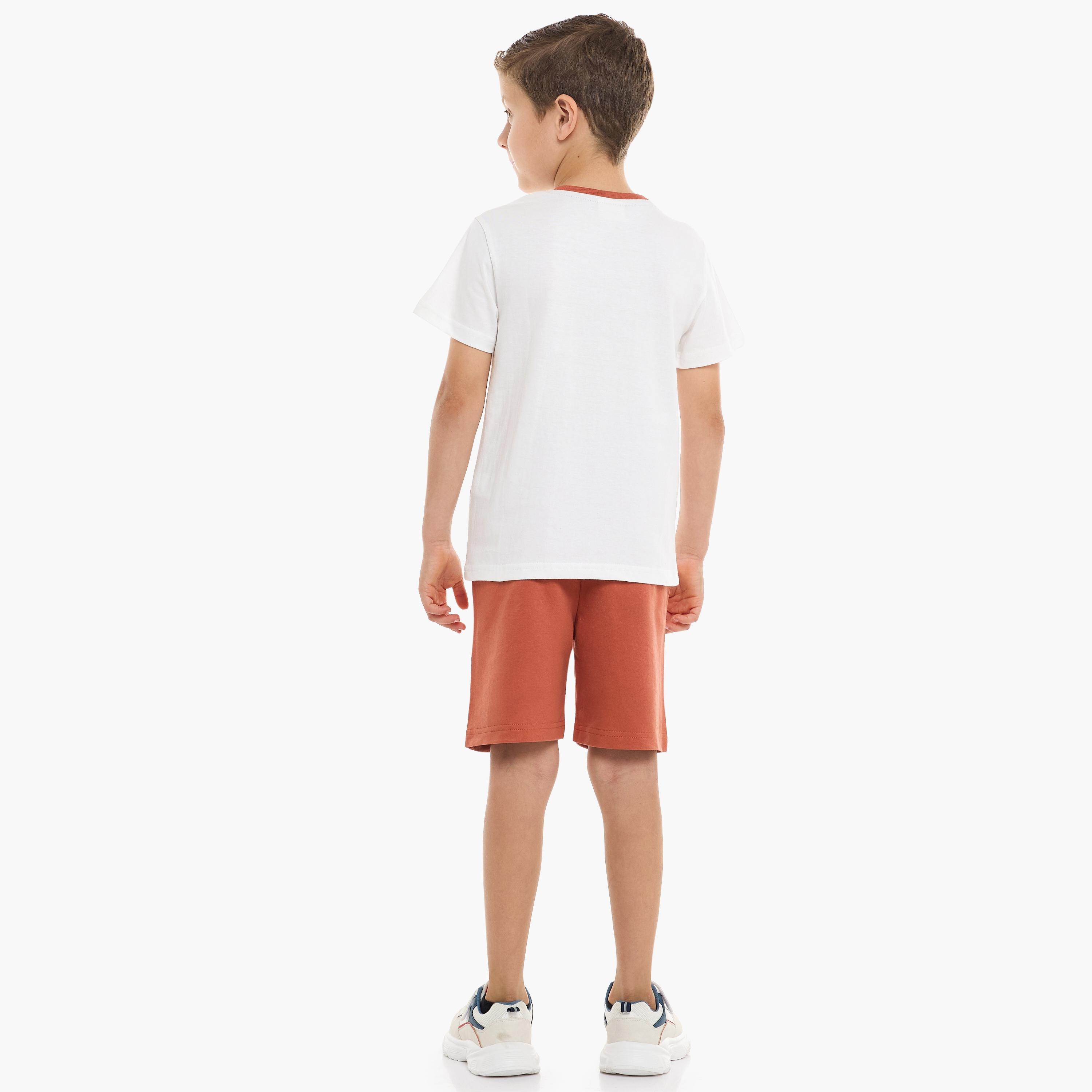 Victor and Jane 2-Piece Printed Short Sleeves T-Shirt with Shorts-baby-boys-clothing-setsandcoords-image-4