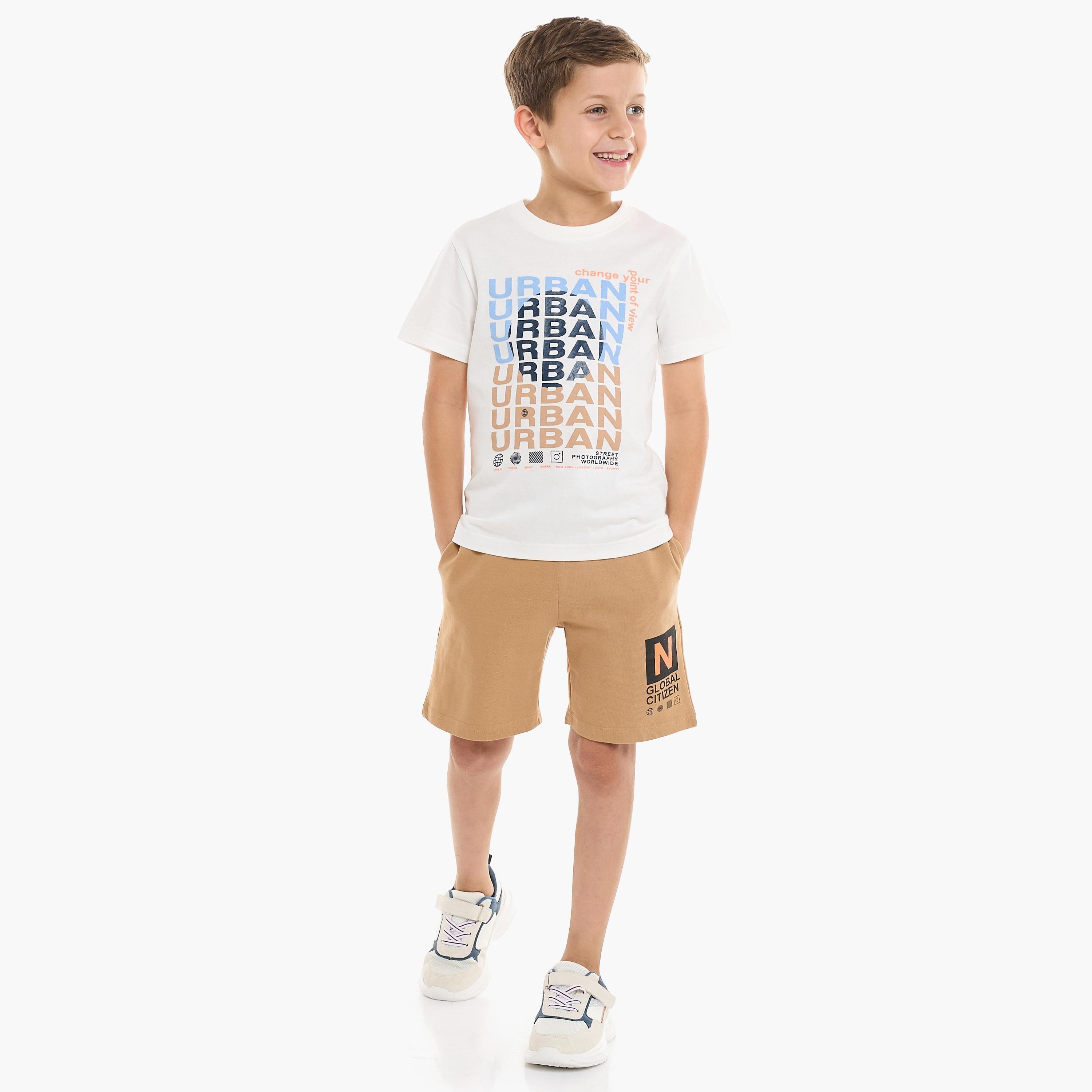 Victor and Jane 2-Piece Printed Short Sleeves T-Shirt with Shorts-boys-clothing-setsandcoords-image-1
