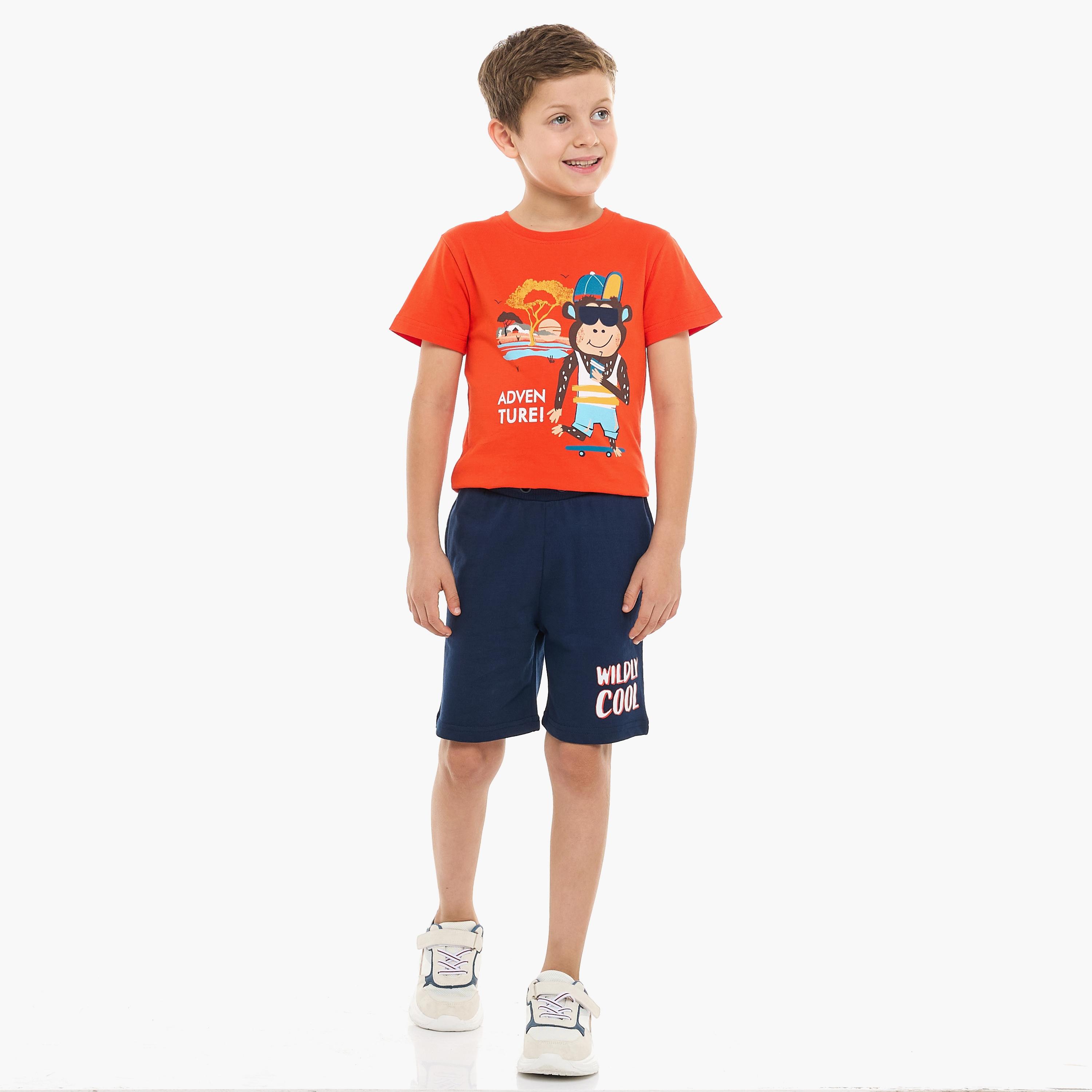 Victor and Jane 2-Piece Printed Short Sleeves T-Shirt with Shorts-boys-clothing-setsandcoords-image-1