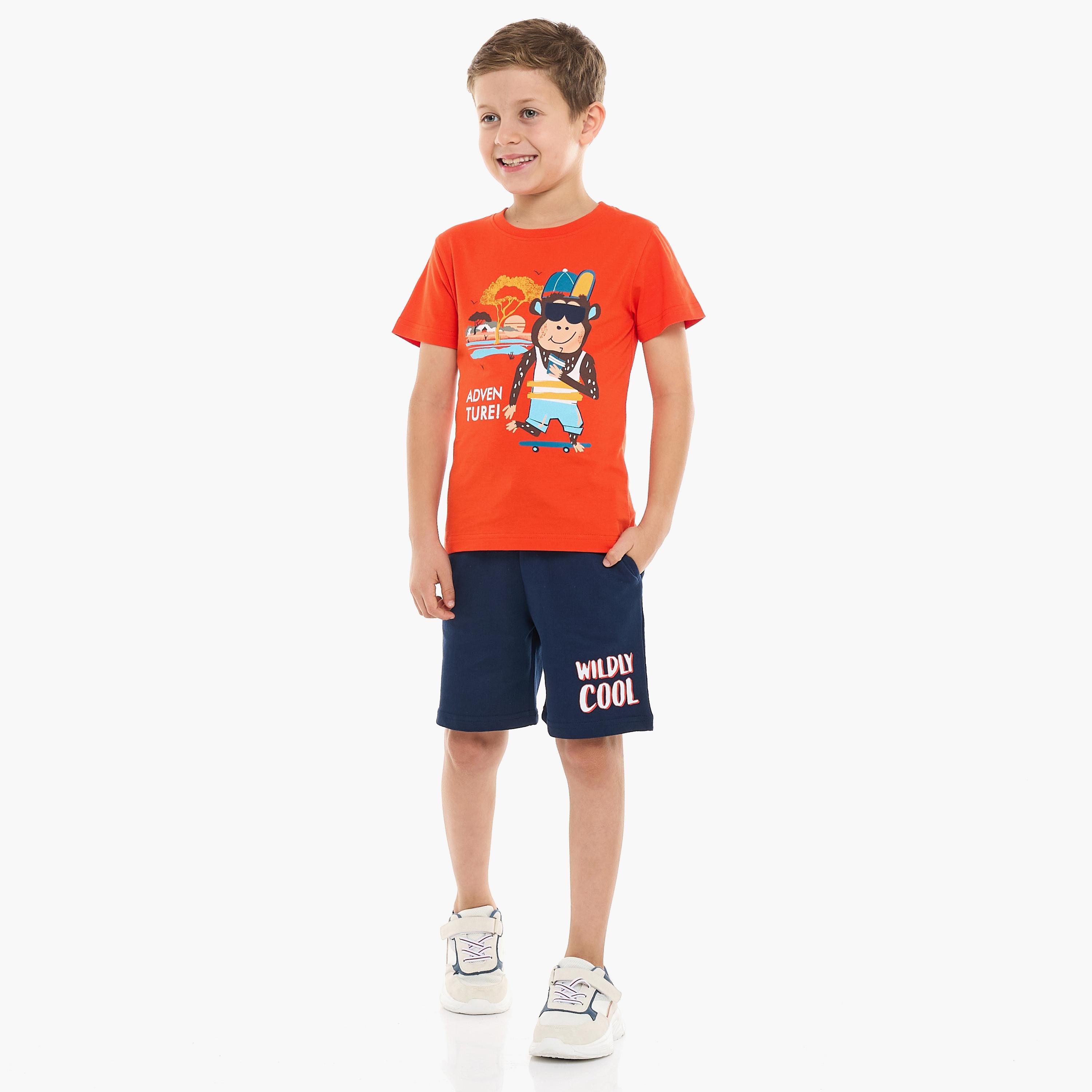 Victor and Jane 2-Piece Printed Short Sleeves T-Shirt with Shorts-boys-clothing-setsandcoords-image-3