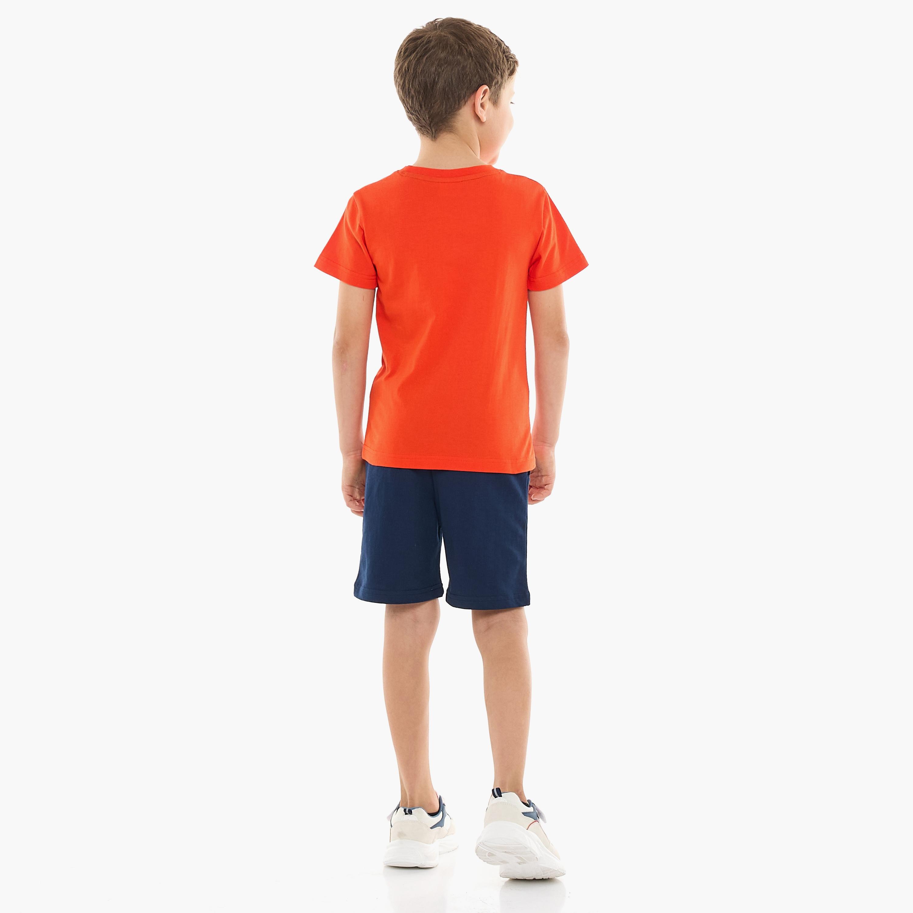 Victor and Jane 2-Piece Printed Short Sleeves T-Shirt with Shorts-boys-clothing-setsandcoords-image-4