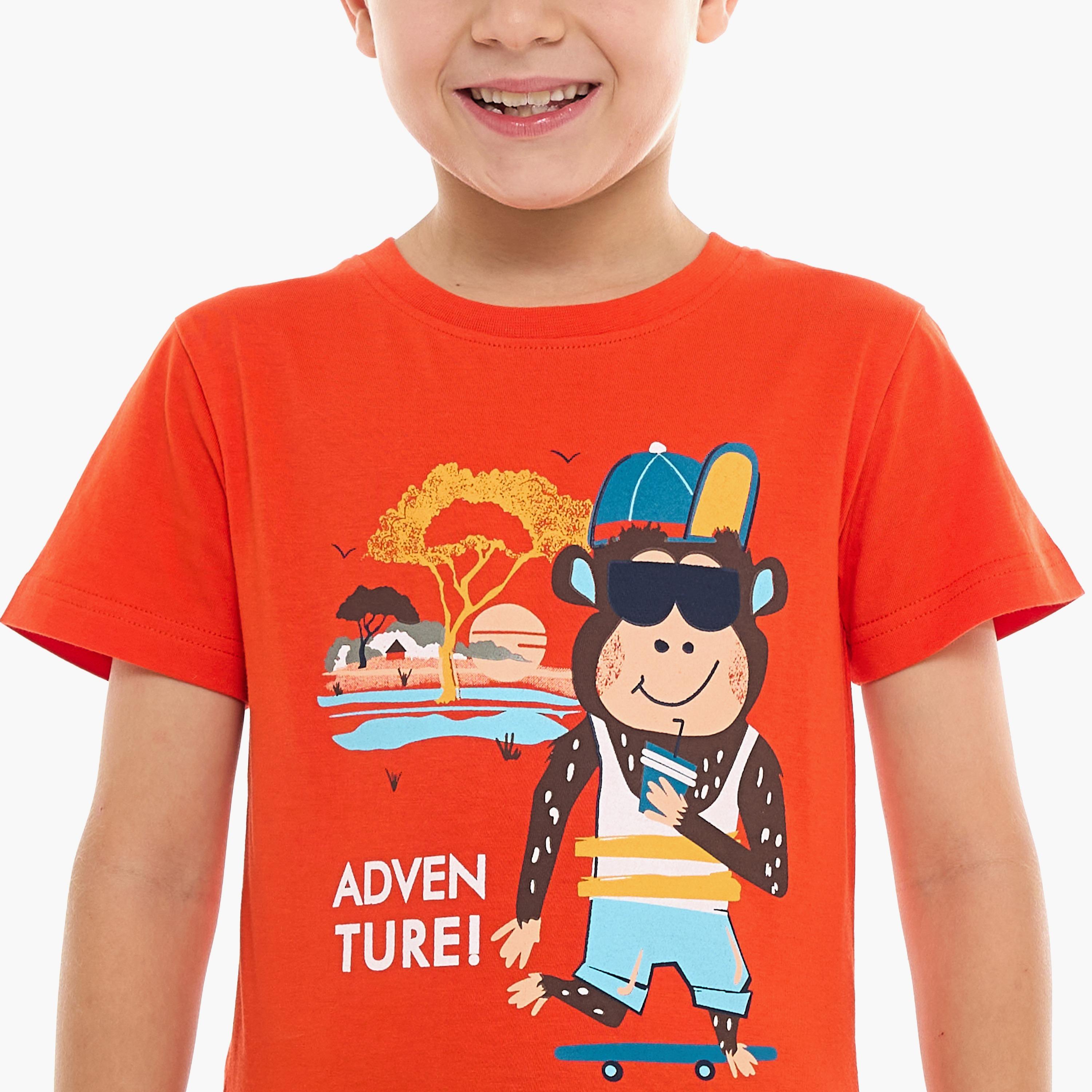 Victor and Jane 2-Piece Printed Short Sleeves T-Shirt with Shorts-boys-clothing-setsandcoords-image-5