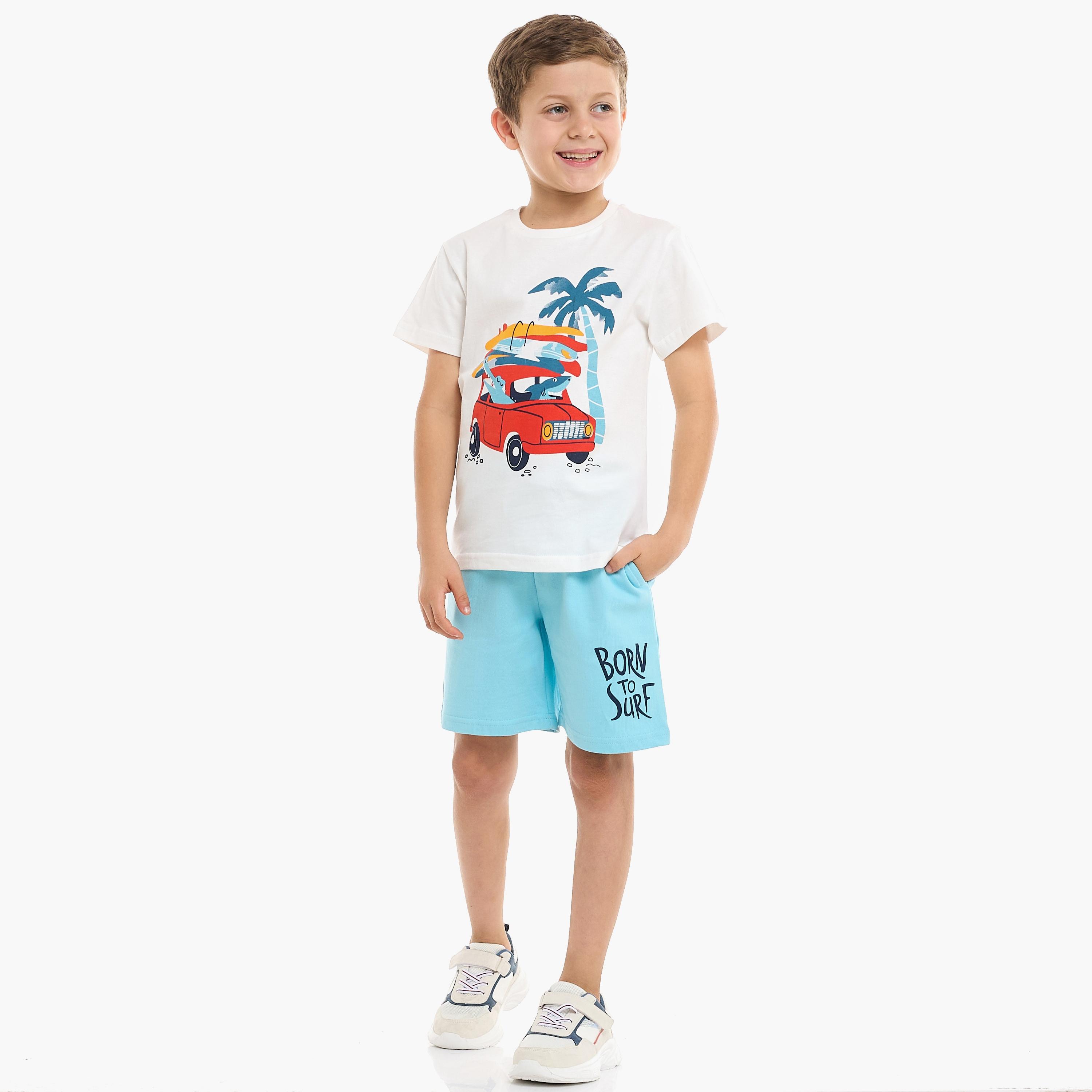 Victor and Jane 2-Piece Printed Short Sleeves T-Shirt with Shorts-baby-boys-clothing-setsandcoords-image-1