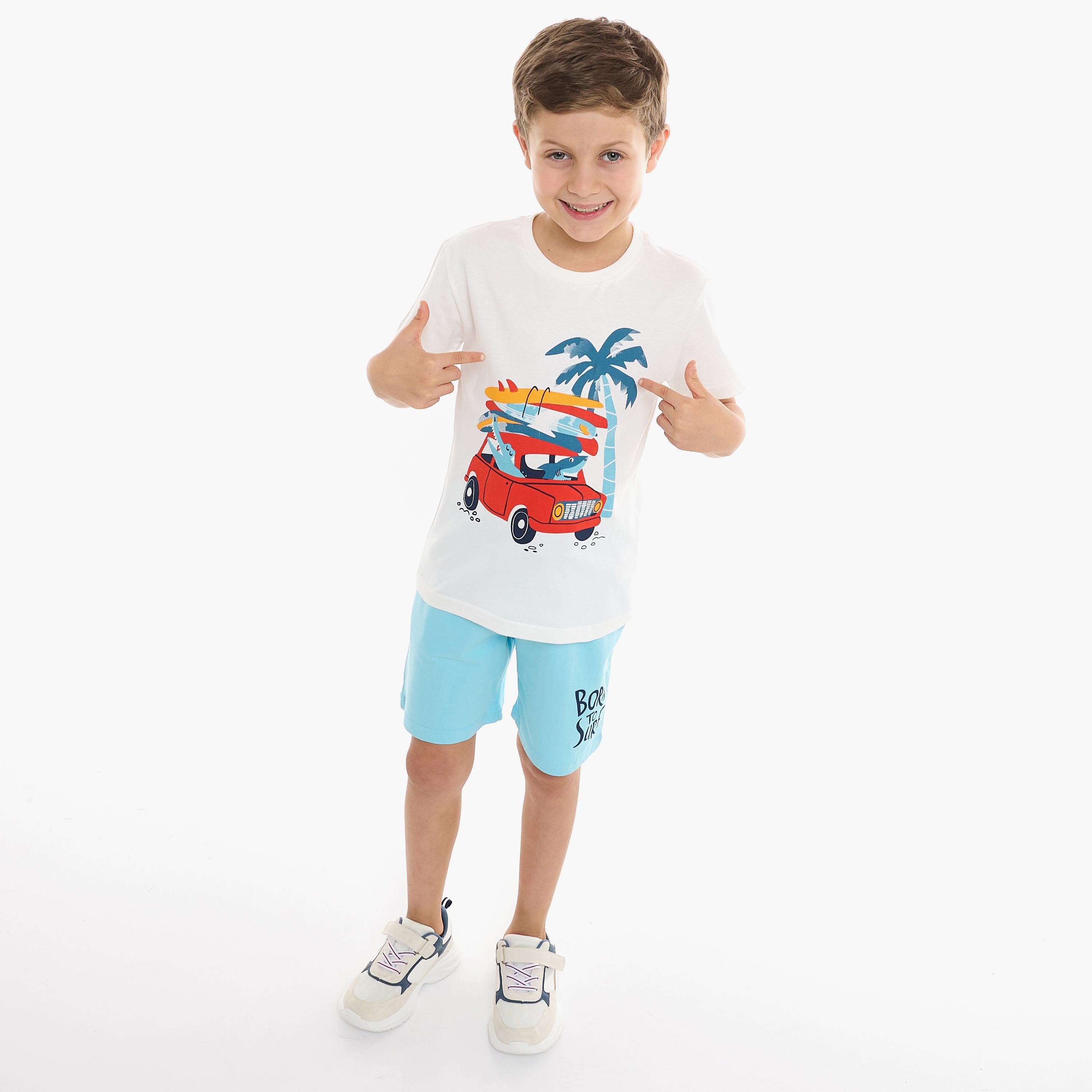 Victor and Jane 2-Piece Printed Short Sleeves T-Shirt with Shorts-baby-boys-clothing-setsandcoords-image-2