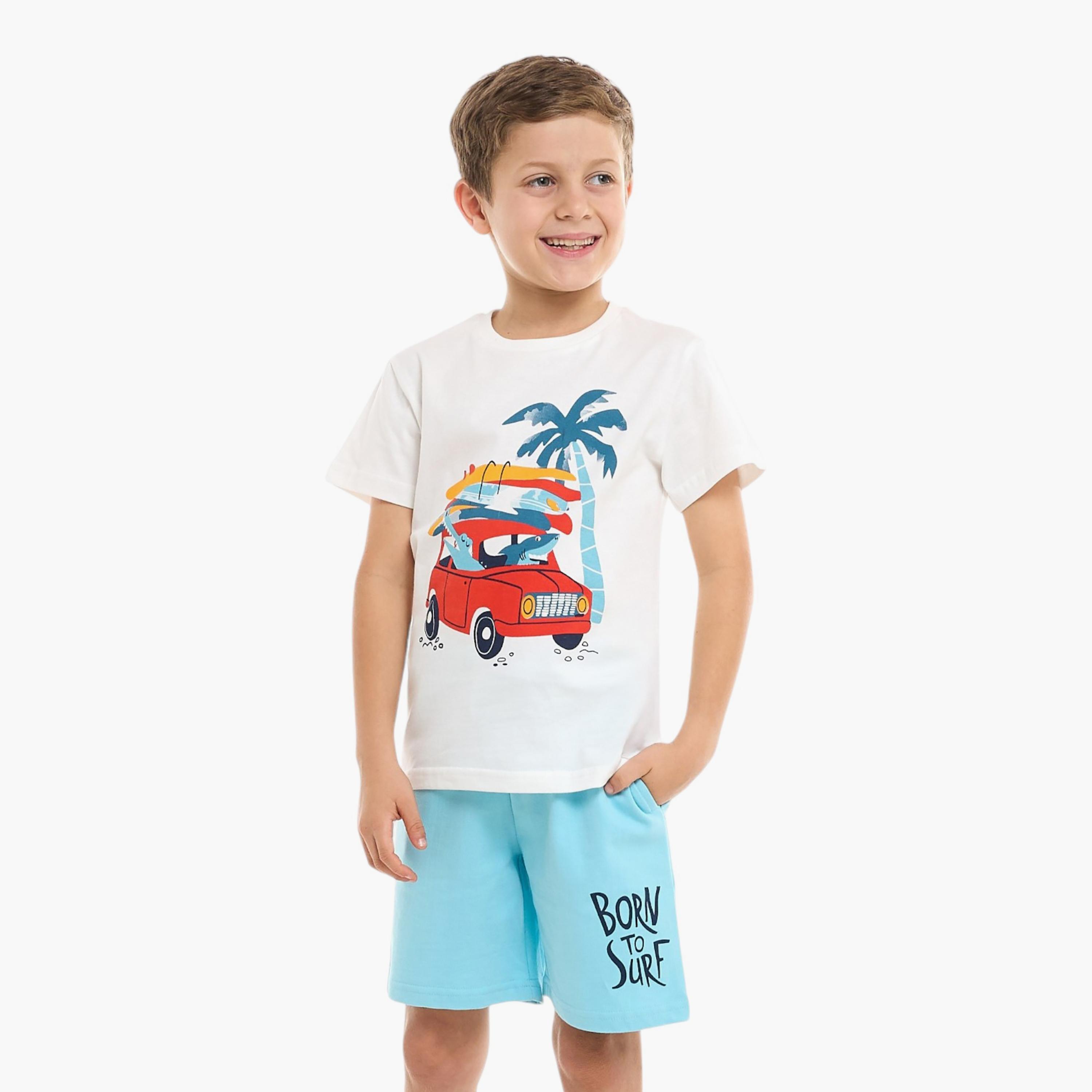 Victor and Jane 2-Piece Printed Short Sleeves T-Shirt with Shorts-baby-boys-clothing-setsandcoords-image-3