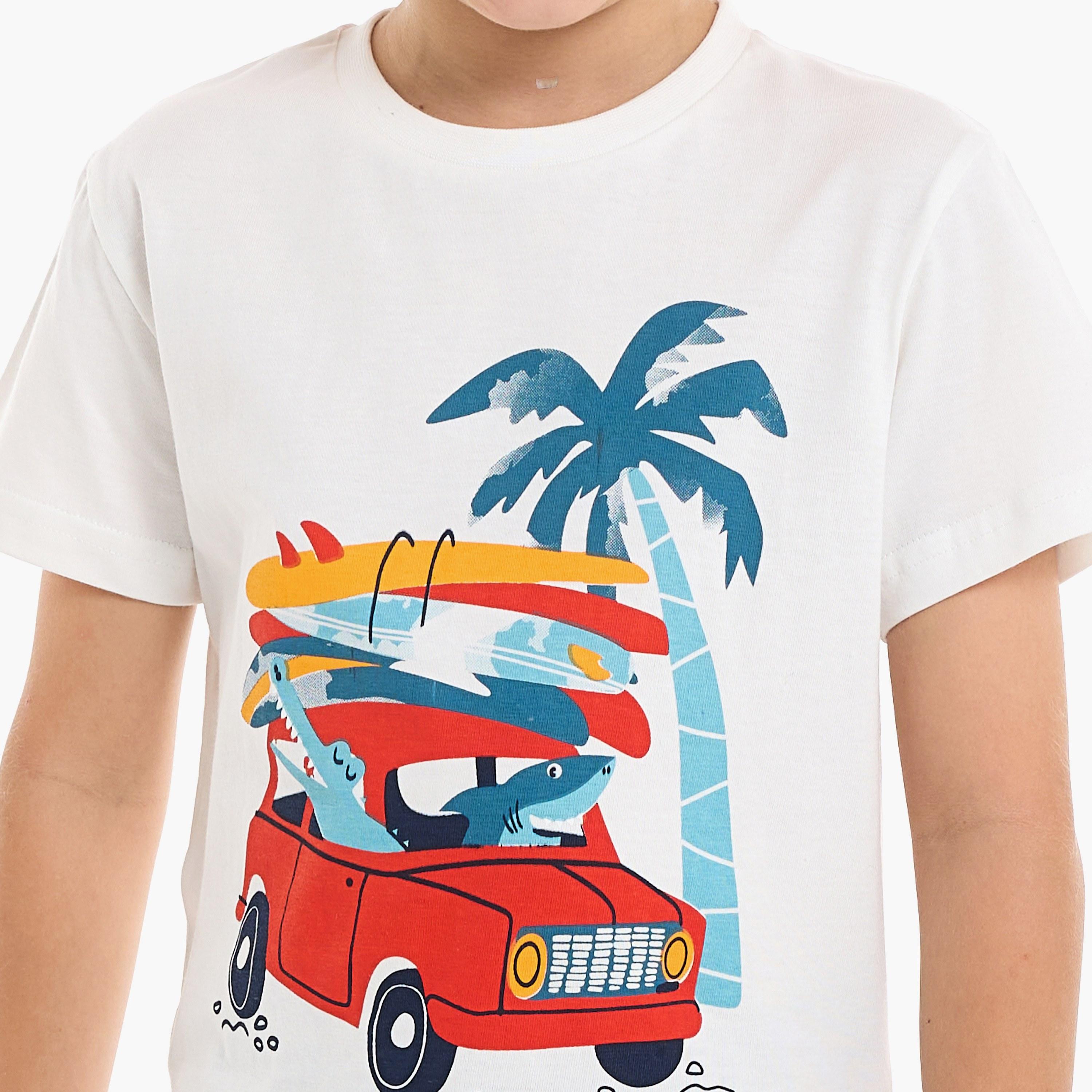Victor and Jane 2-Piece Printed Short Sleeves T-Shirt with Shorts-baby-boys-clothing-setsandcoords-image-5