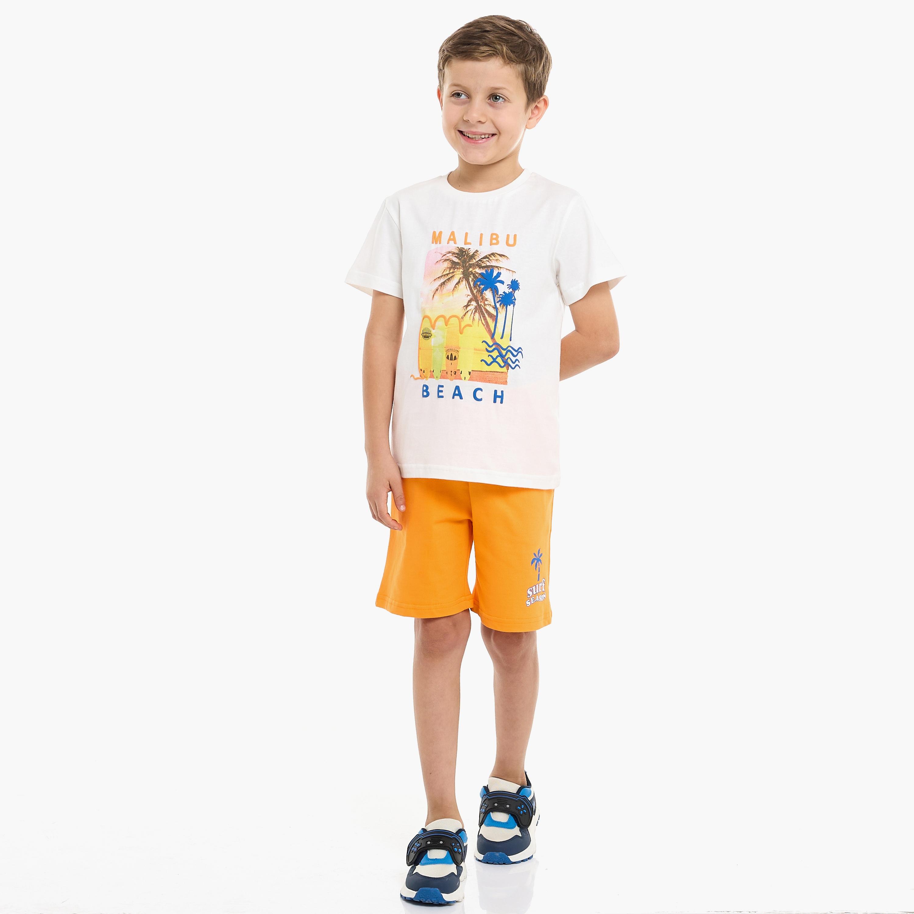 Victor and Jane 2-Piece Printed Short Sleeves T-Shirt with Shorts-baby-boys-clothing-setsandcoords-image-1