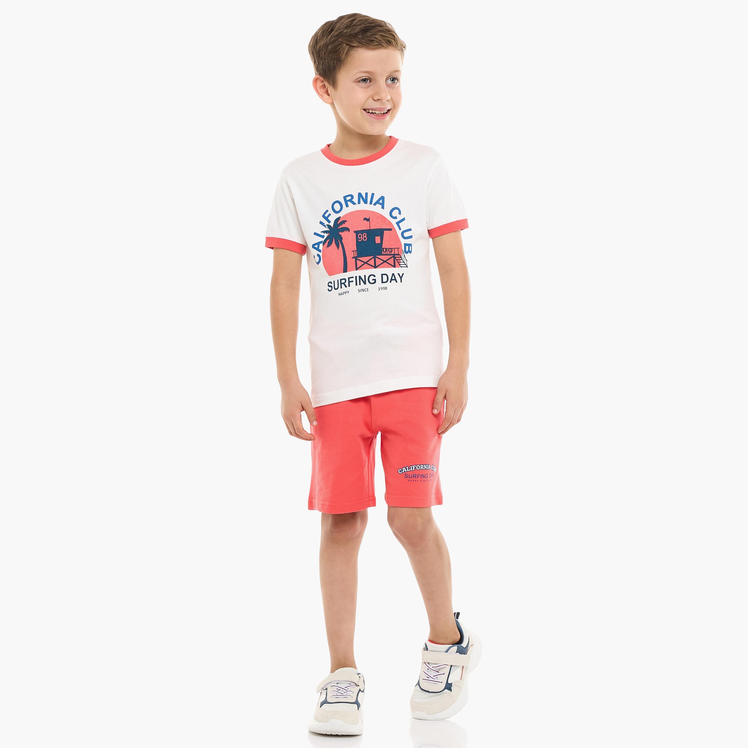 Victor and Jane 2-Piece Printed Short Sleeves T-Shirt with Shorts-boys-clothing-setsandcoords-image-1