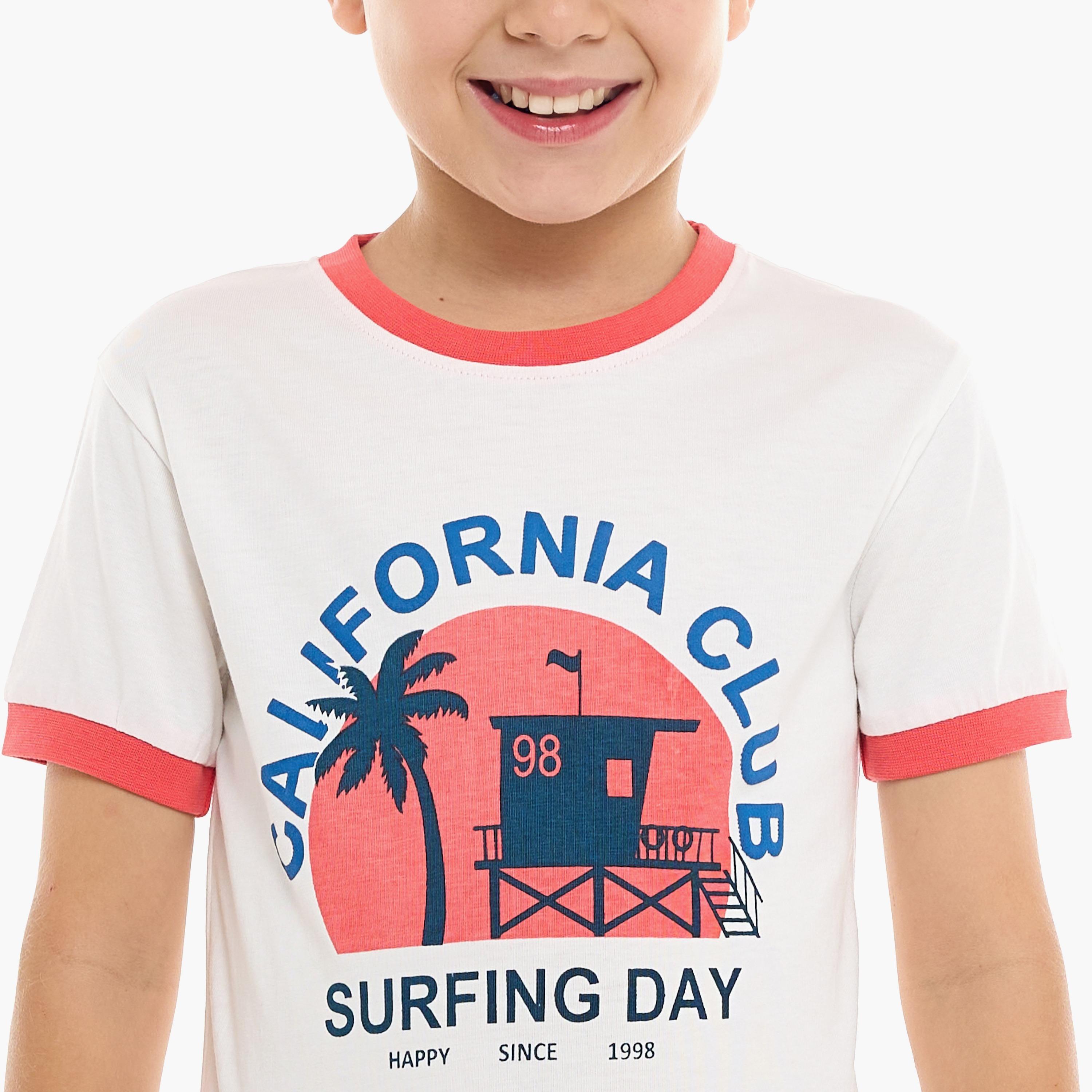 Victor and Jane 2-Piece Printed Short Sleeves T-Shirt with Shorts-boys-clothing-setsandcoords-image-3