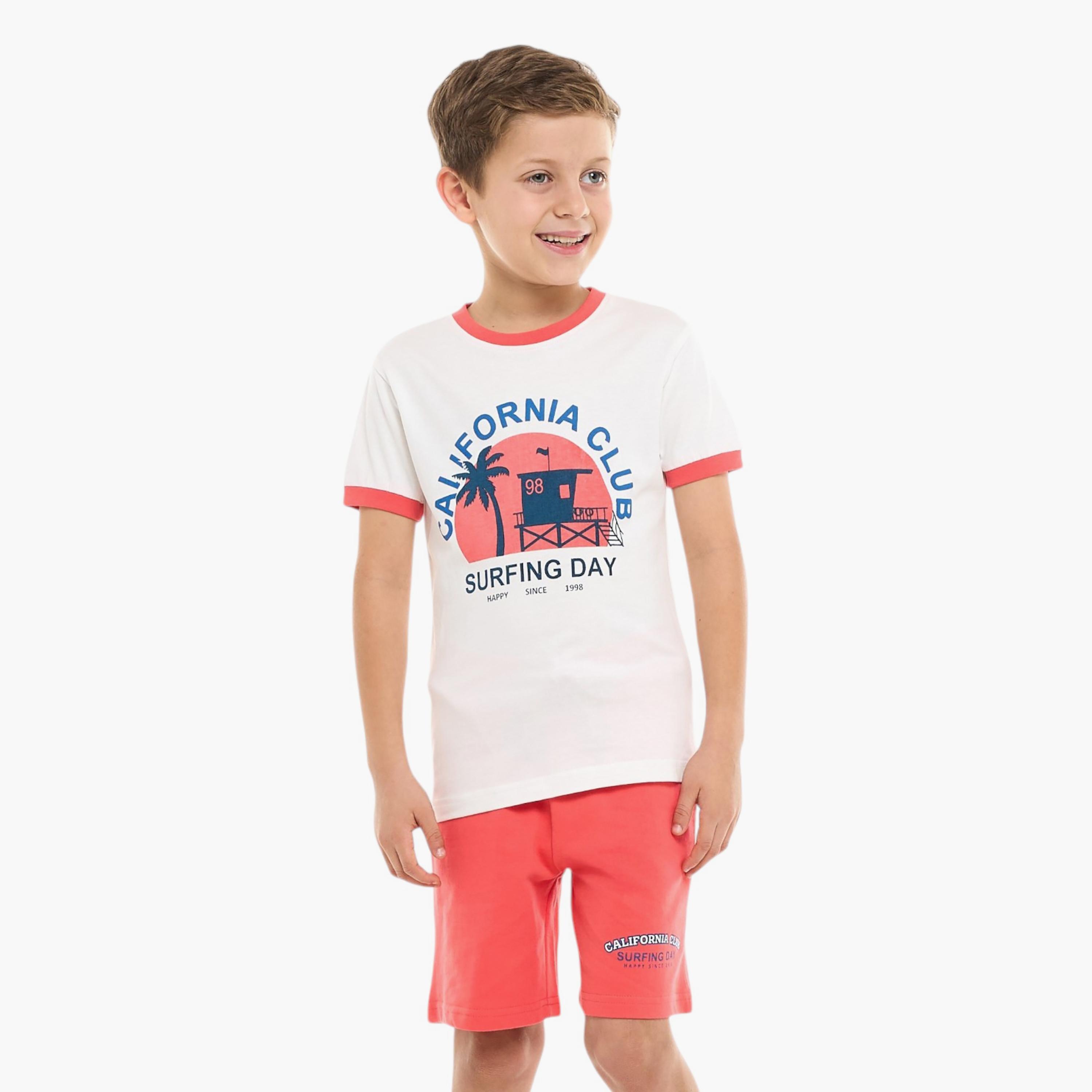 Victor and Jane 2-Piece Printed Short Sleeves T-Shirt with Shorts-boys-clothing-setsandcoords-image-5