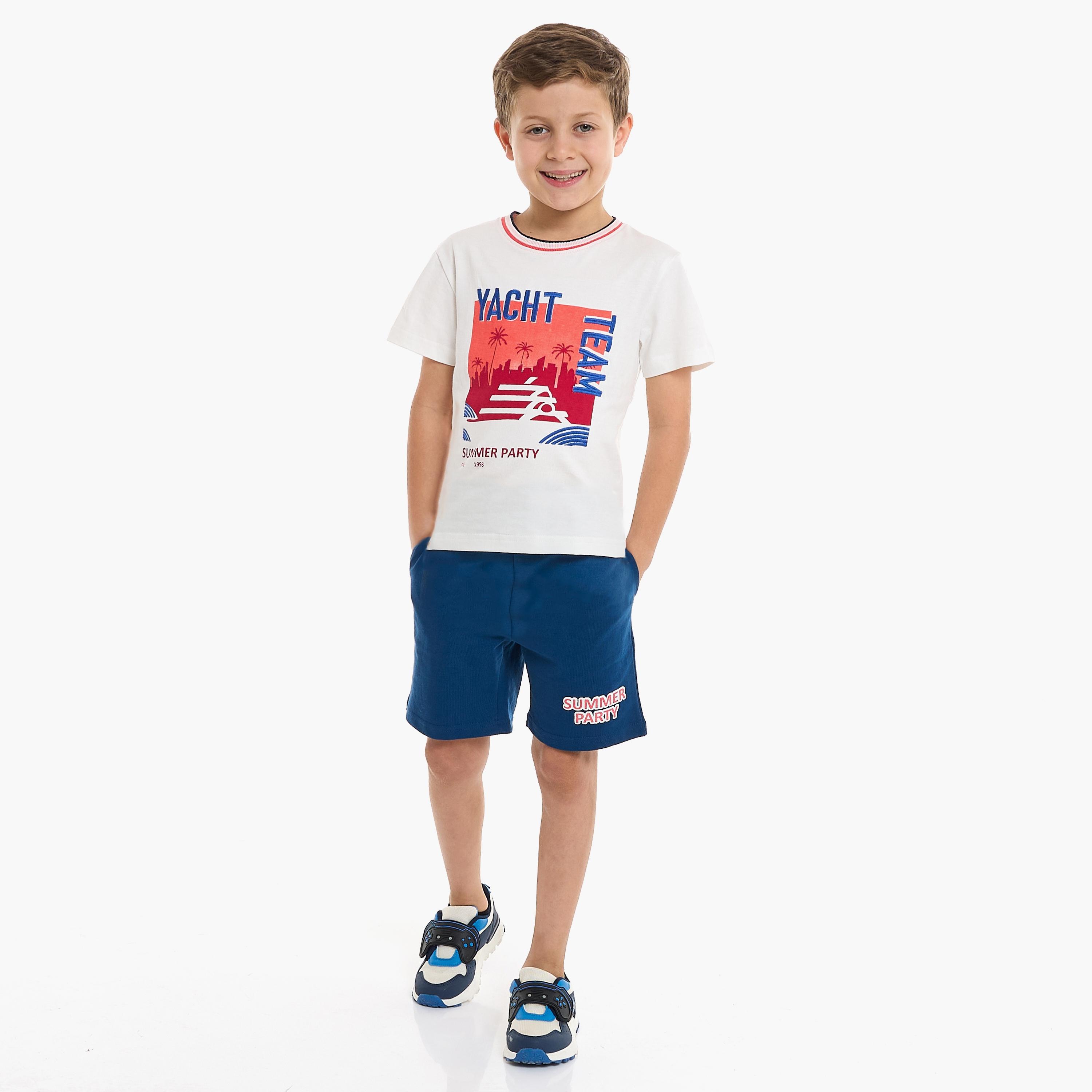 Victor and Jane 2-Piece Printed Short Sleeves T-Shirt with Shorts-baby-boys-clothing-setsandcoords-image-2
