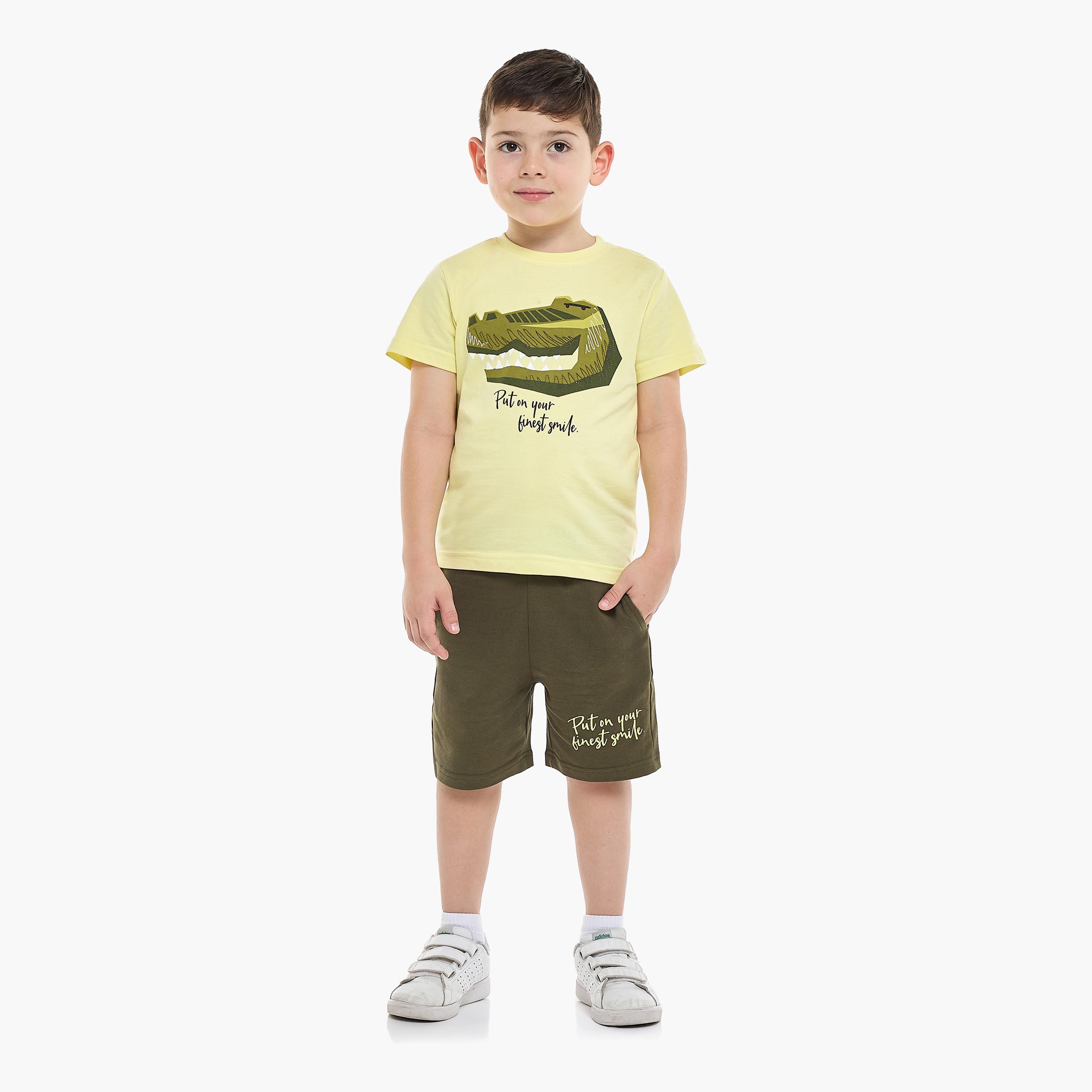 Victor and Jane 2-Piece Printed Short Sleeves T-Shirt with Shorts-baby-boys-clothing-setsandcoords-image-1