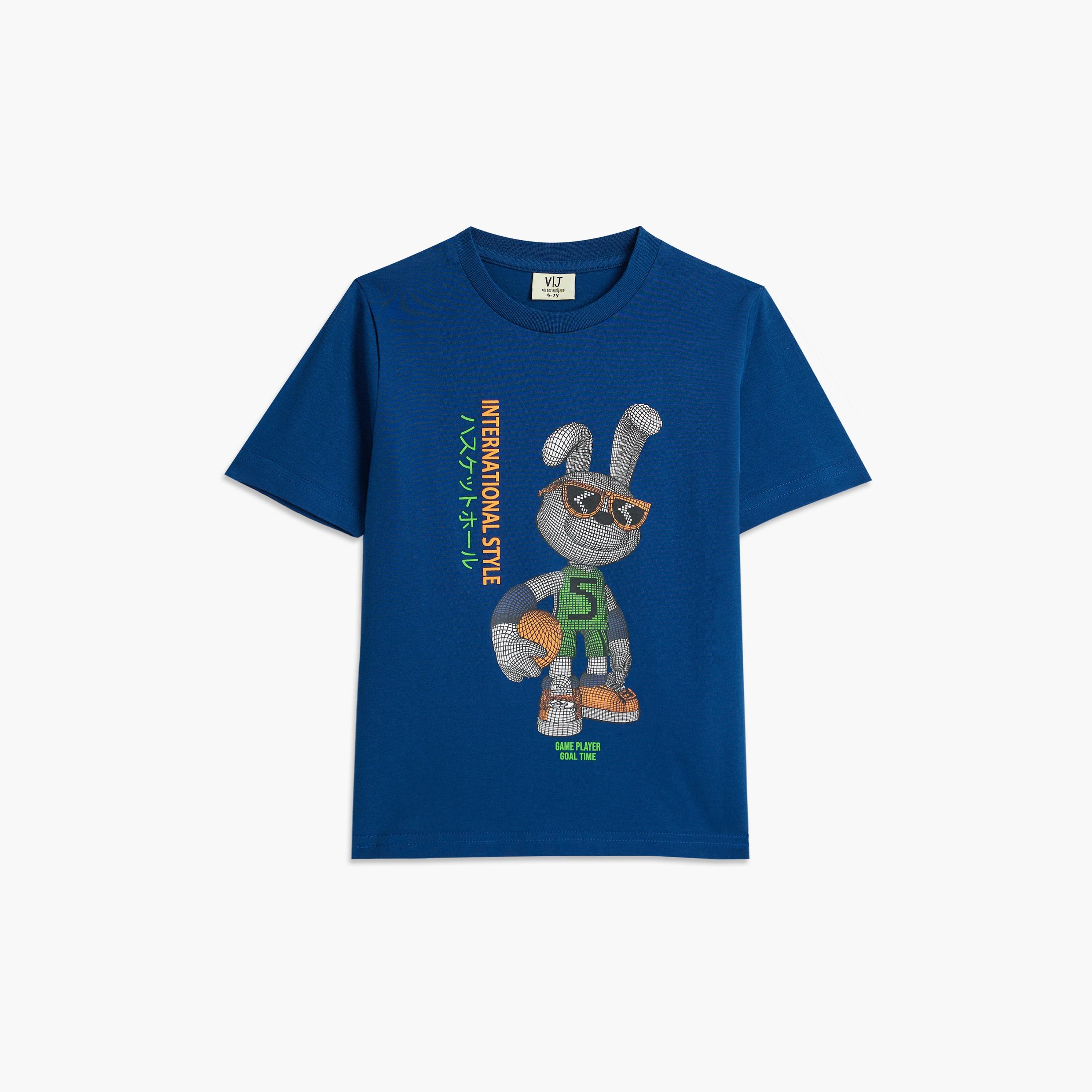 Victor and Jane 2-Piece Printed Short Sleeves T-Shirt with Shorts-boys-clothing-setsandcoords-image-2