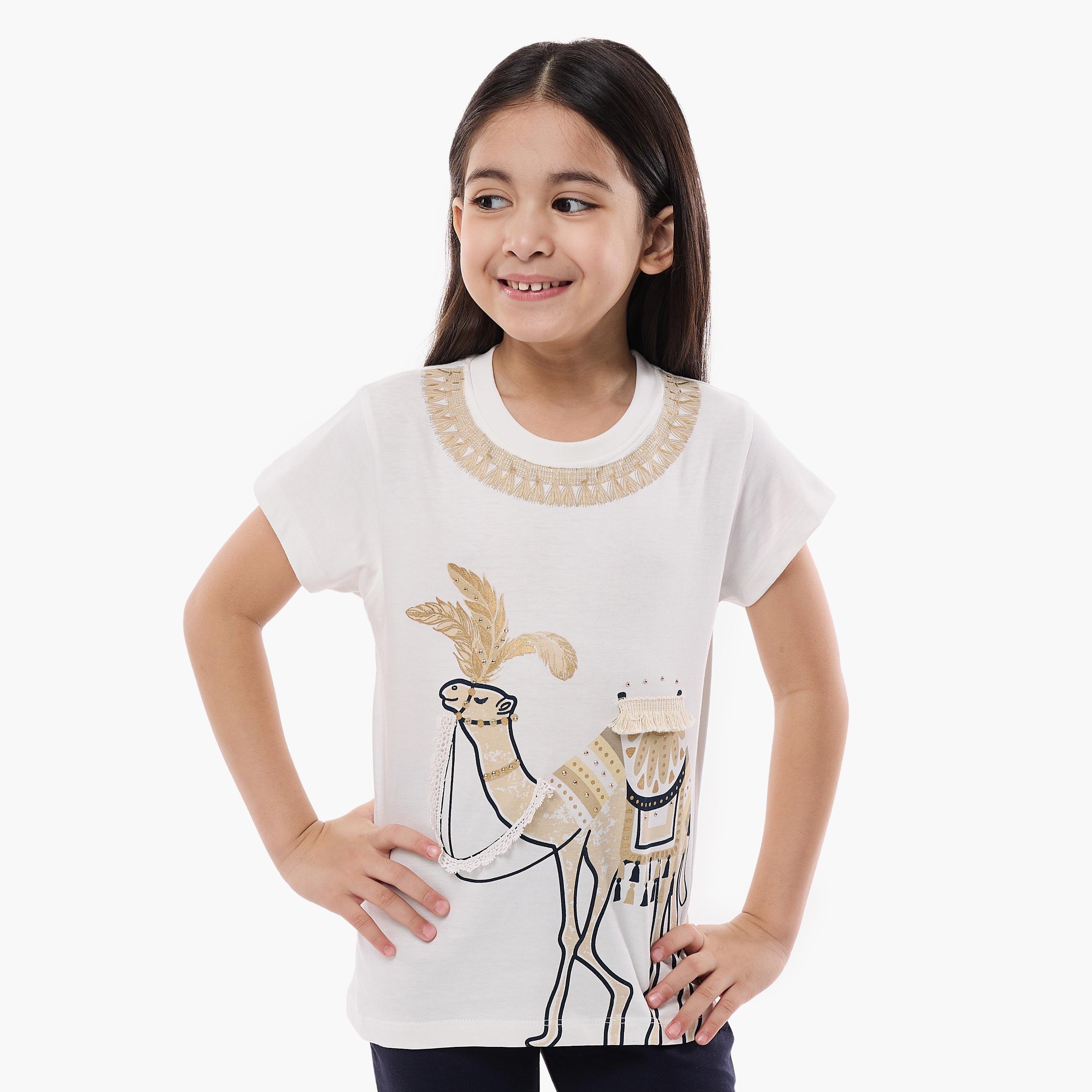 Victor and Jane 2-Piece Printed Short Sleeves T-Shirt with Leggings-girls-clothing-setsandcoords-image-3