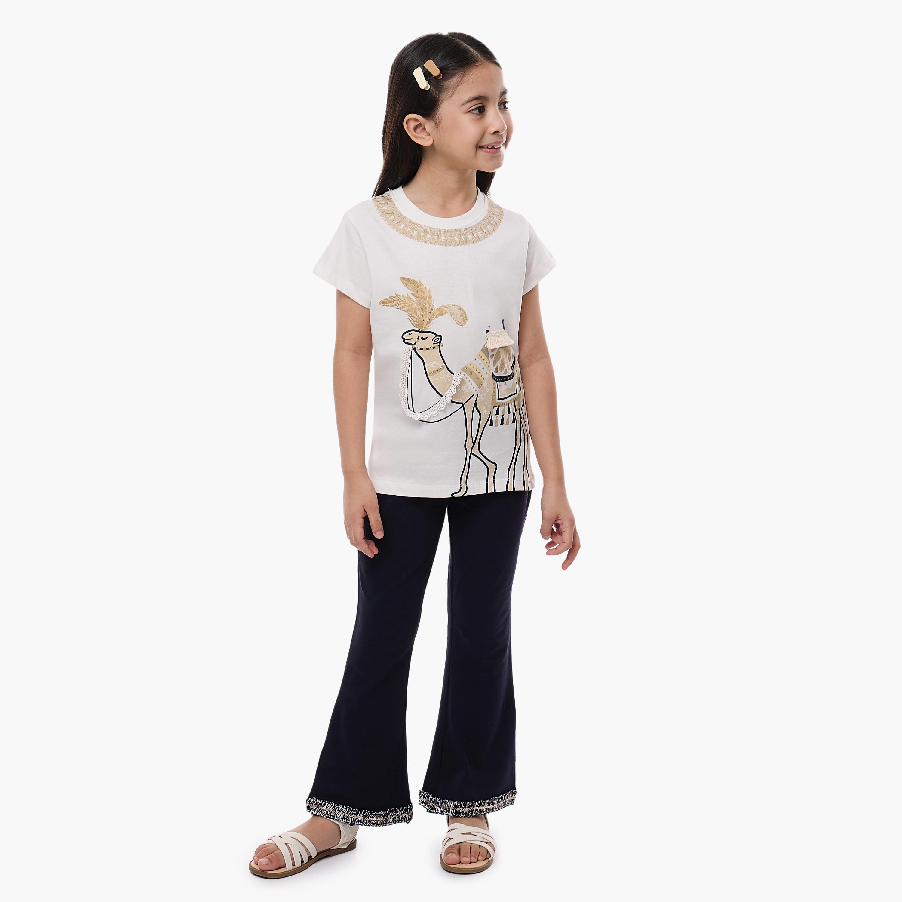 Victor and Jane 2-Piece Printed Short Sleeves T-Shirt with Leggings-girls-clothing-setsandcoords-image-5
