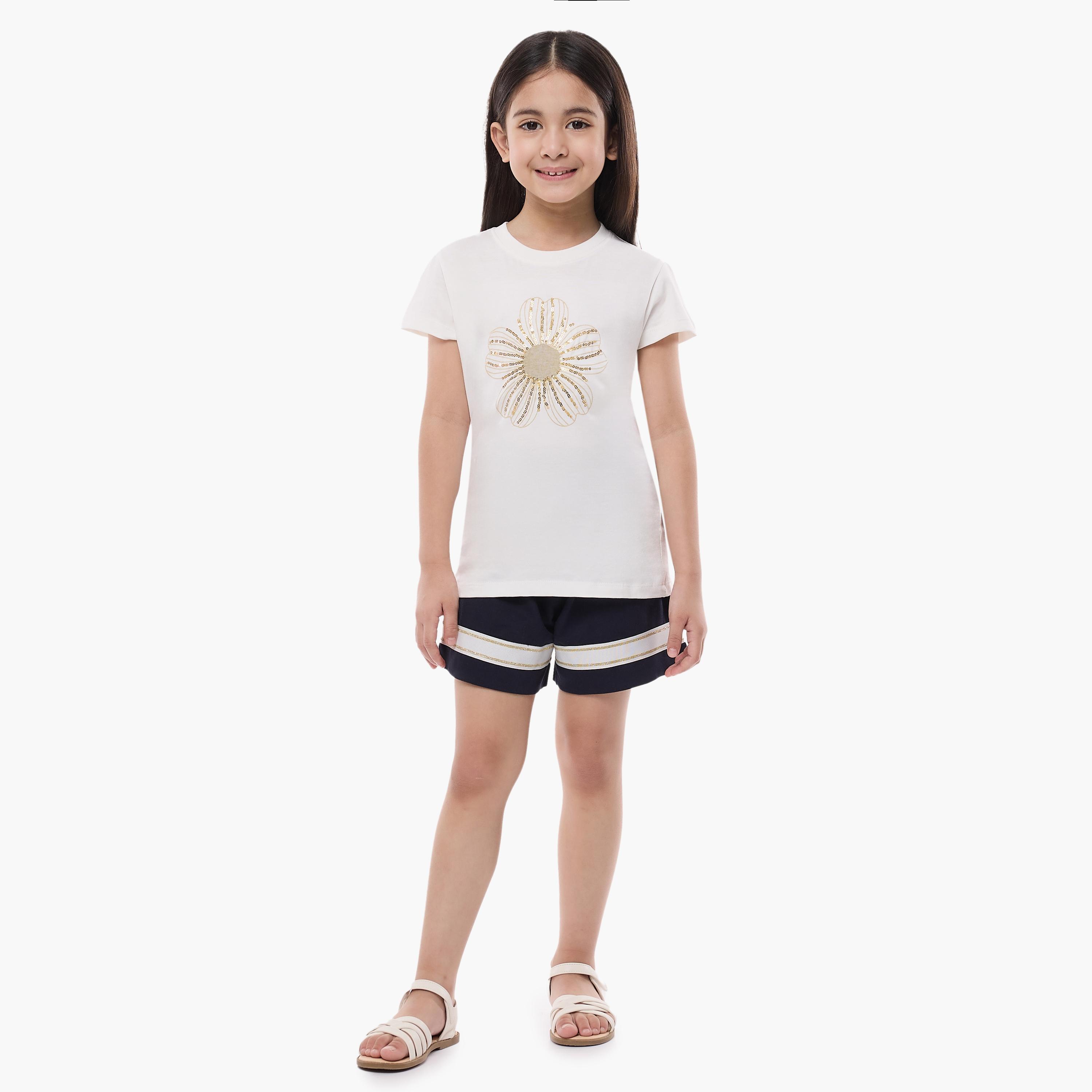 Victor and Jane 2-Piece Printed Short Sleeves T-Shirt with Shorts-girls-clothing-setsandcoords-image-1